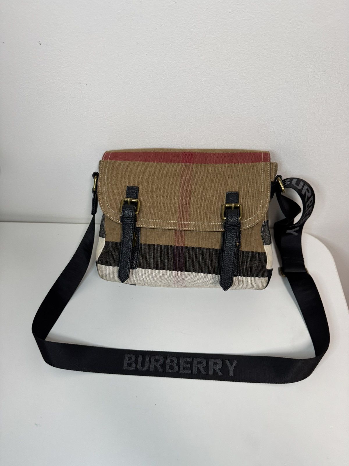 Burberry BURBERRY Canvas Mega Check Messenger Bag Crossbody LIKE NEW Size ONE SIZE - 1 Thumbnail