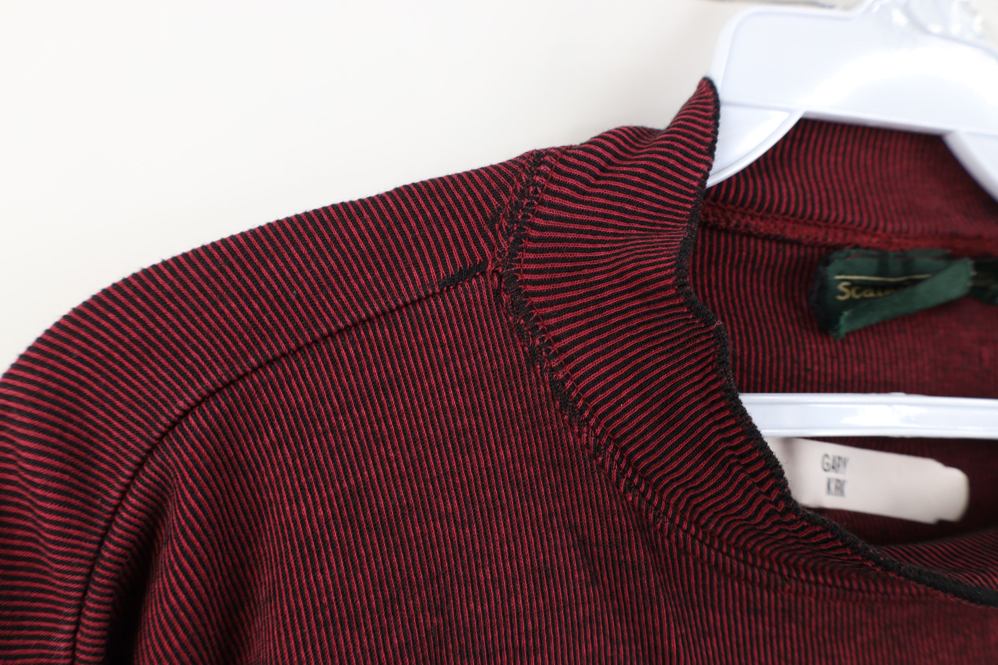 Vintage Vintage 90s Streetwear Ribbed Knit Mock Neck T-Shirt Red Size US M / EU 48-50 / 2 - 8 Thumbnail