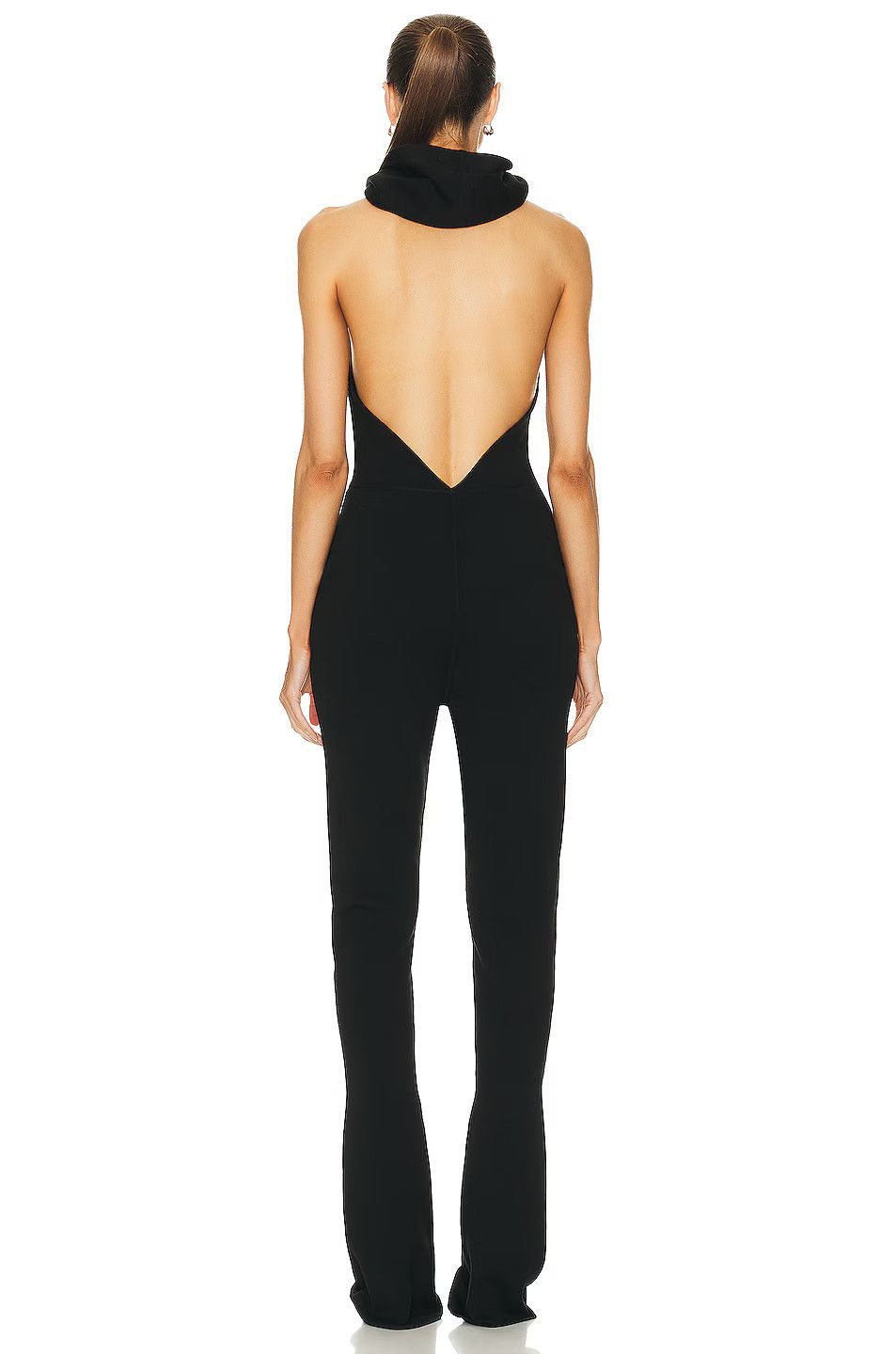 Saint Laurent Paris o1s1wg111024 Combinaison Dos Nu Capuche Hooded Jumpsuit Noir Size 26" / US 2 / IT 38 - 6 Thumbnail