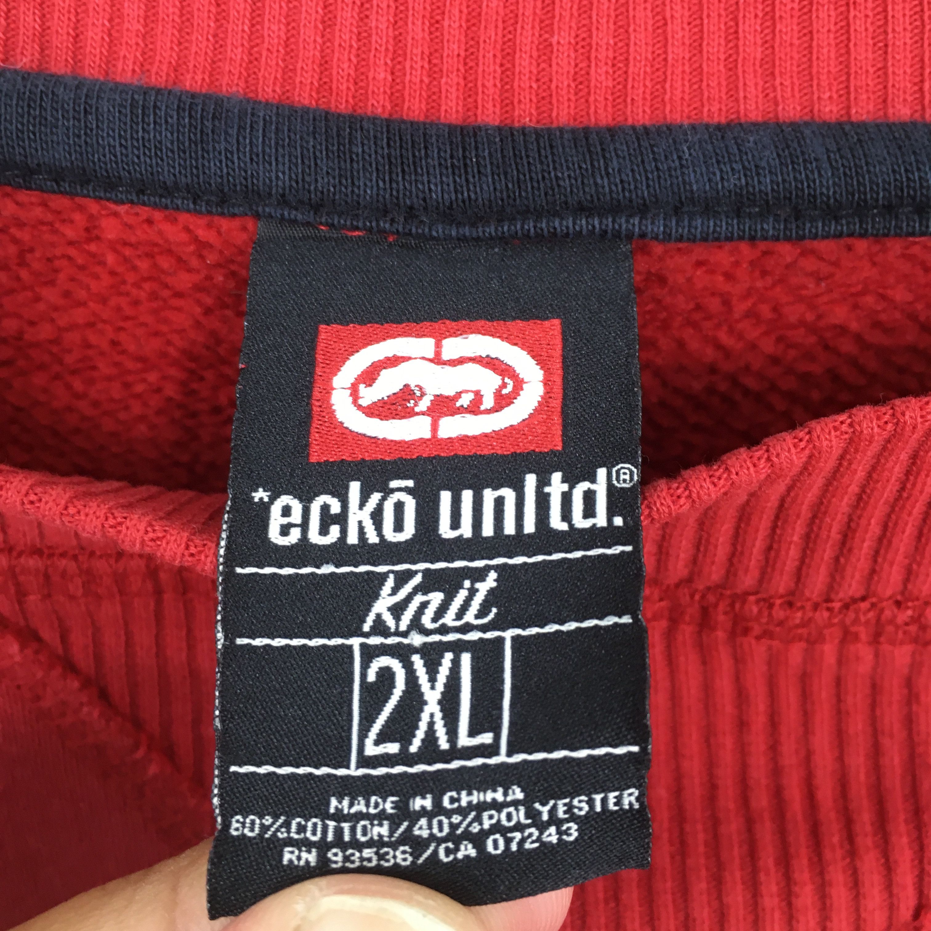 Ecko Unltd. Vintage 90s Ecko Function Red Sweatshirt 2XLarge Size US XXL / EU 58 / 5 - 5 Thumbnail