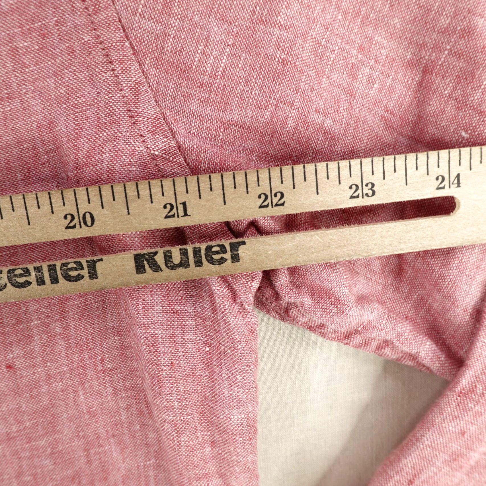 J.Crew VINTAGE J.CREW Shirt Mens Large Pink Heather Slim Linen Button-Up Long Sleeve Casual Size US L / EU 52-54 / 3 - 7 Thumbnail