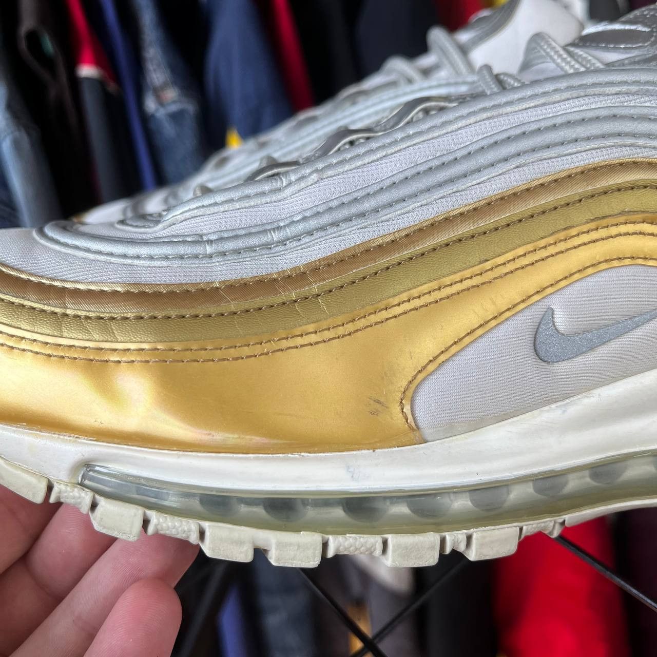 Nike Nike Air Max 97 SE Vast Grey/Silver/Metallic Gold Sneakers Size US 12 / EU 45 - 5 Thumbnail