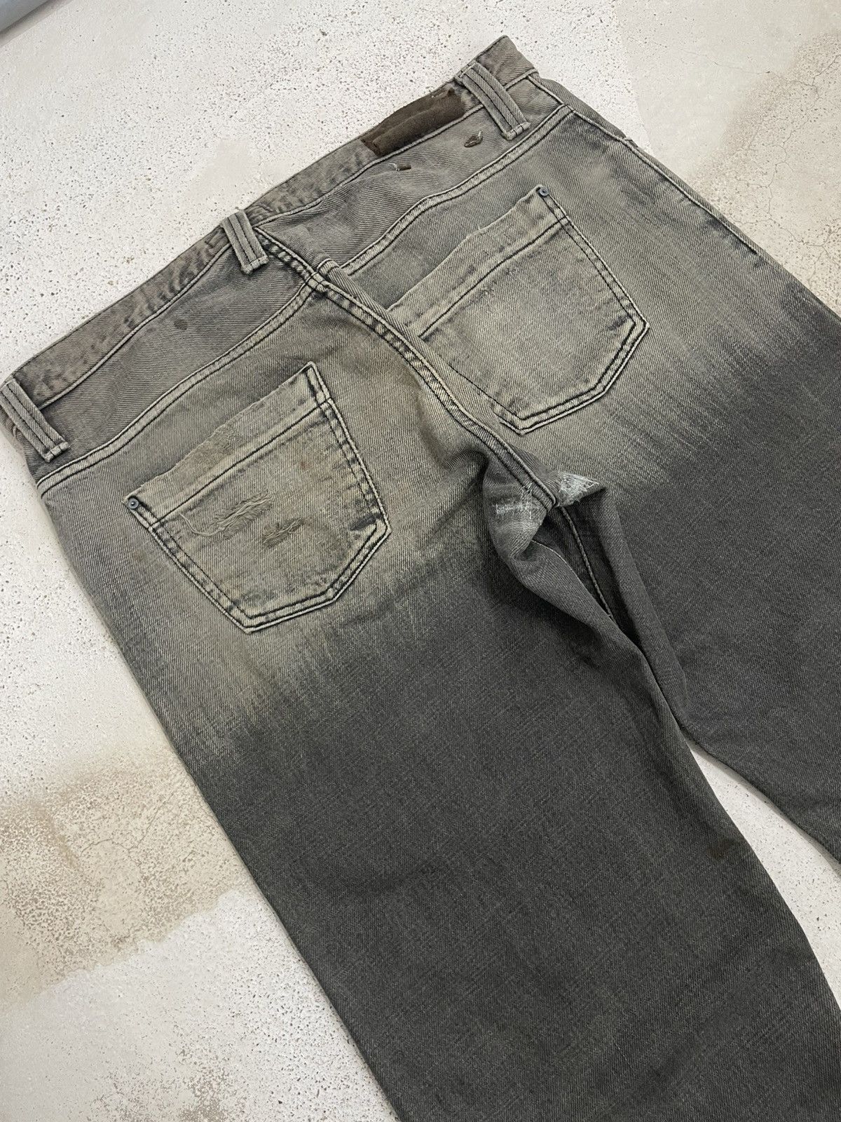 Emporio Armani Emperio Armani Distress Repaired Two Tone Denim Buttonfly Size US 35 - 9 Thumbnail