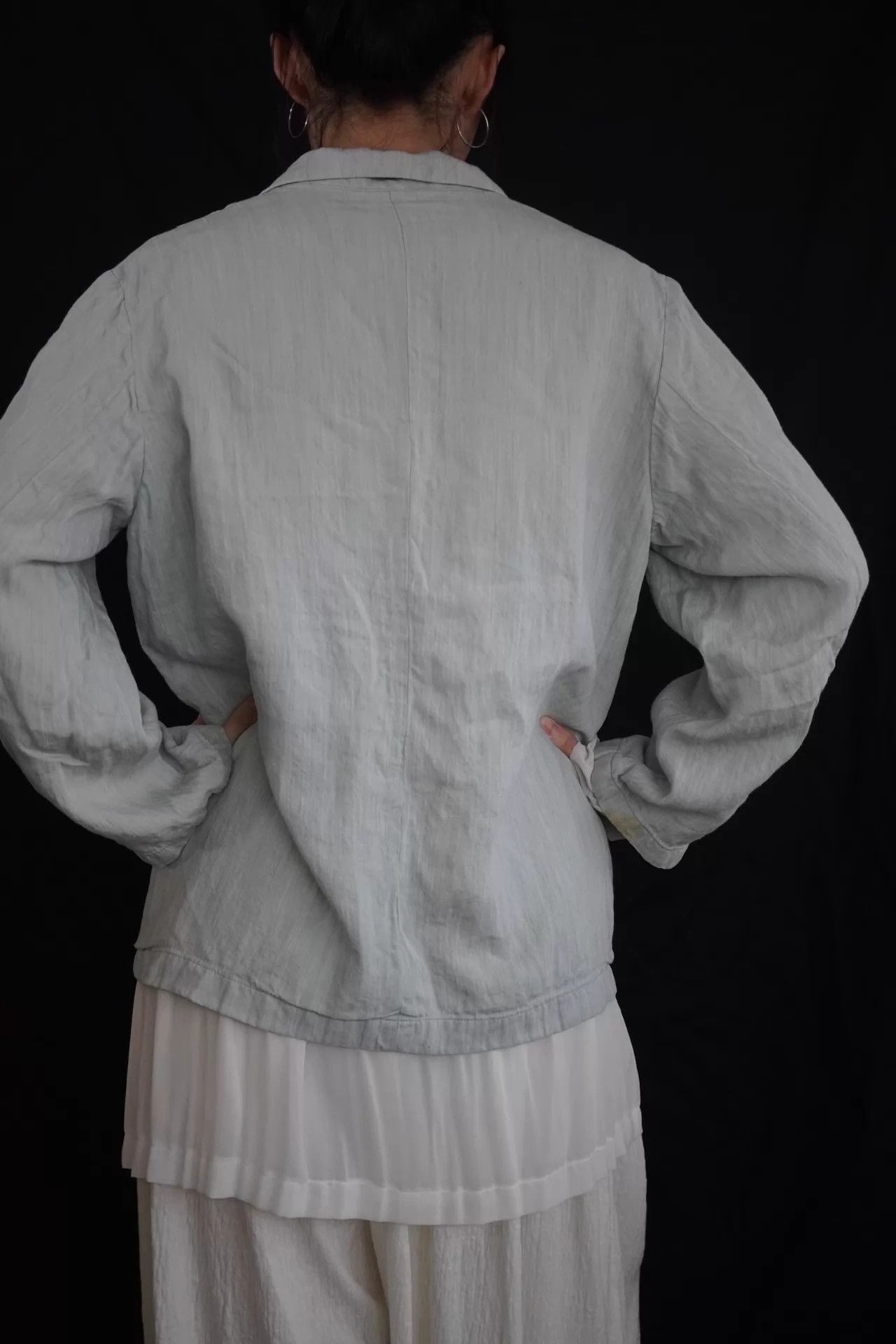 Yohji Yamamoto Y'S by Yohji Yamamoto 1990 Spring Light Blue Linen Jacket M Size M / US 6-8 / IT 42-44 - 8 Thumbnail