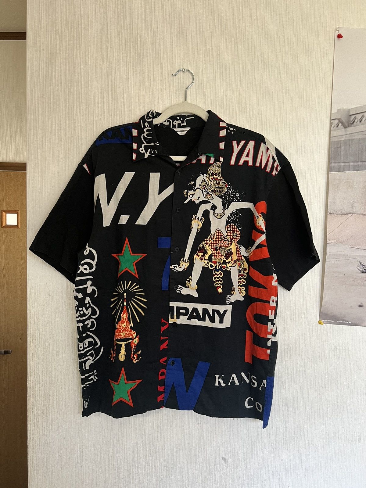 Kansai Yamamoto SUPER RARE🔥90s Kansai Man Buddha Jacquard Camp Collar Shirt Size US L / EU 52-54 / 3 - 1 Thumbnail