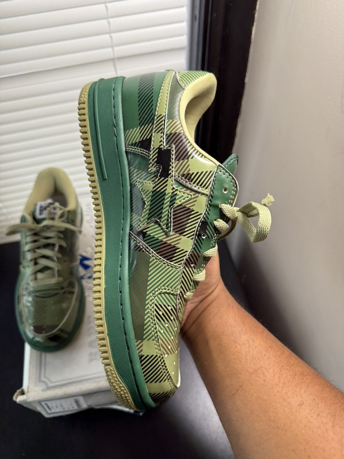 Bape Bapesta Green Check Shoes Size 9 Size US 9 / EU 42 - 7 Thumbnail