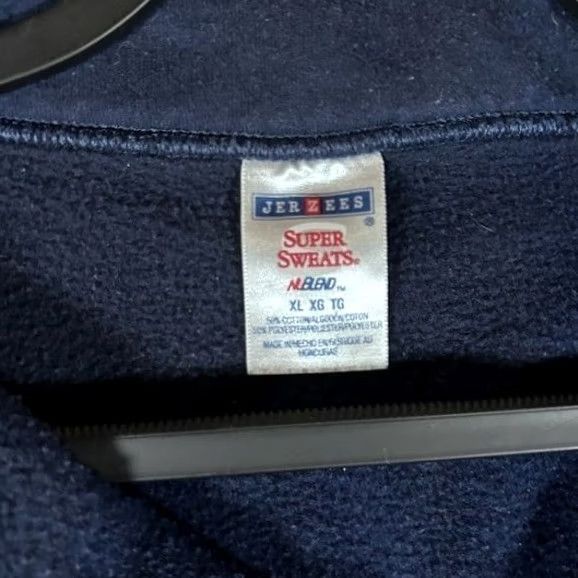 Jerzees VINTAGE Illinois Fighting Quarter Zip Pullover Sweatshirt Mens Size XL Navy Size US XL / EU 56 / 4 - 2 Thumbnail