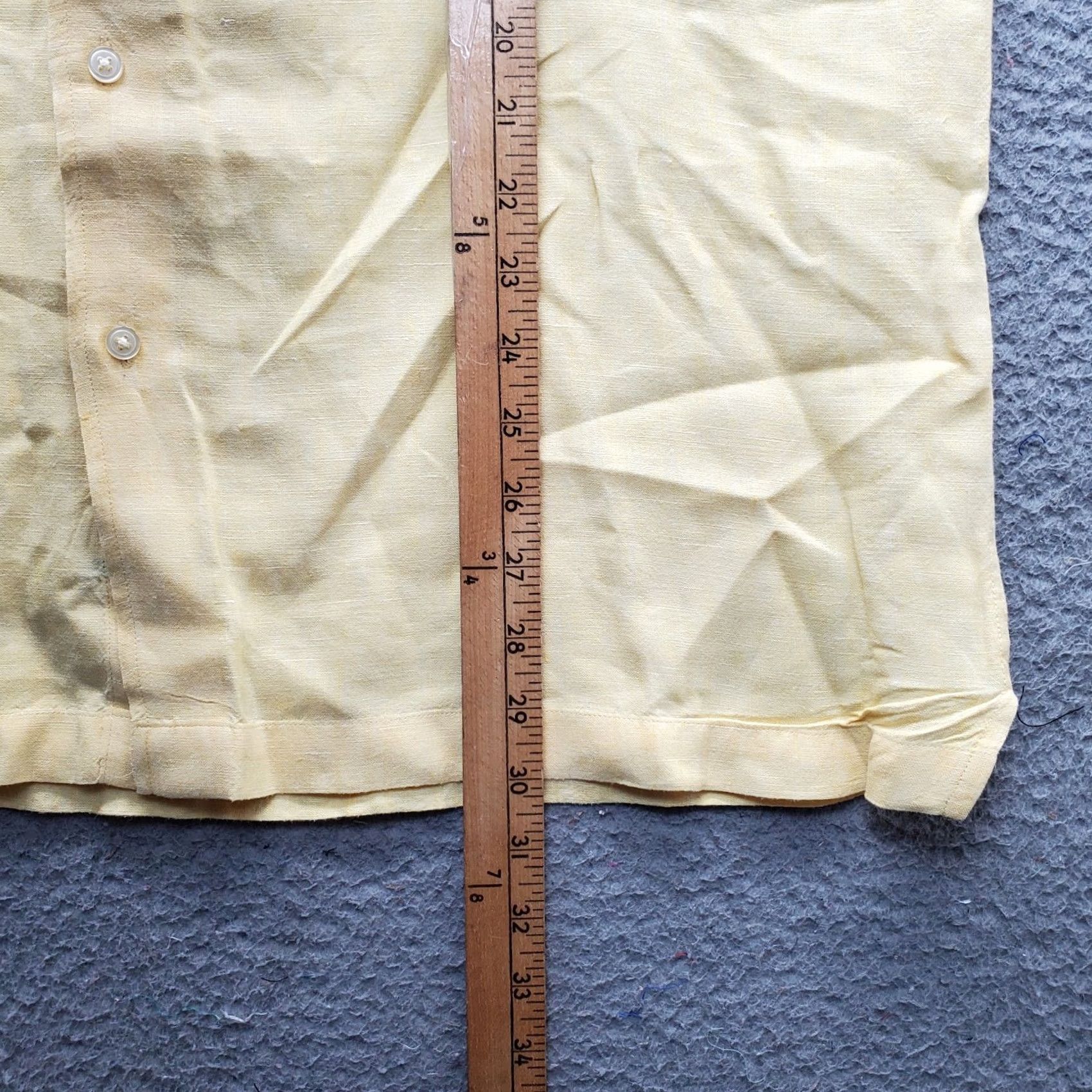 Tommy Hilfiger Tommy Hilfiger Golf Shirt Mens Large Yellow Linen Pinehurst Collared Button-Up Size US L / EU 52-54 / 3 - 3 Thumbnail