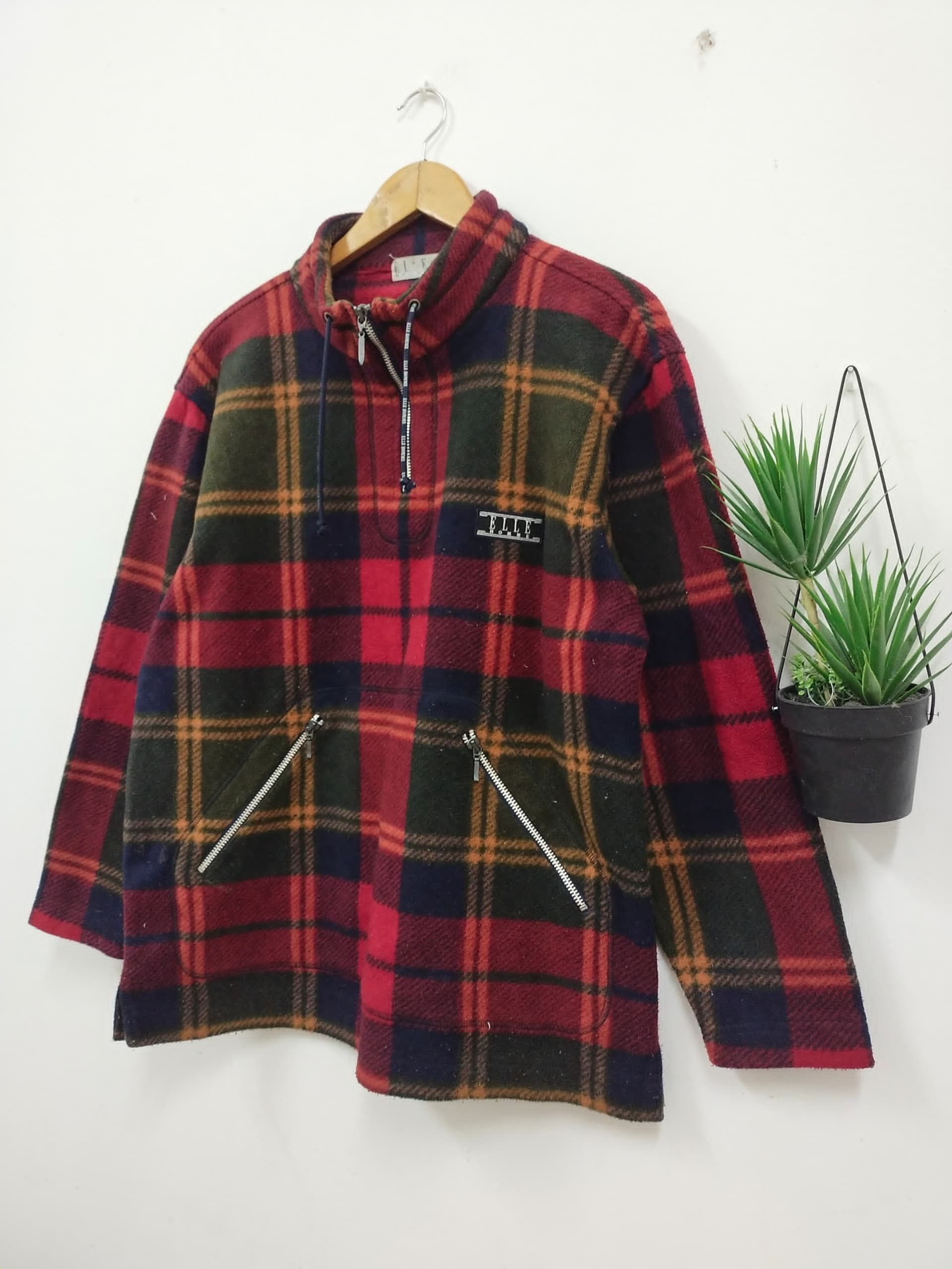 Japanese Brand × Vintage Vintage ELLE homme Paris Half zipper Pullover streetwear Size US L / EU 52-54 / 3 - 5 Thumbnail