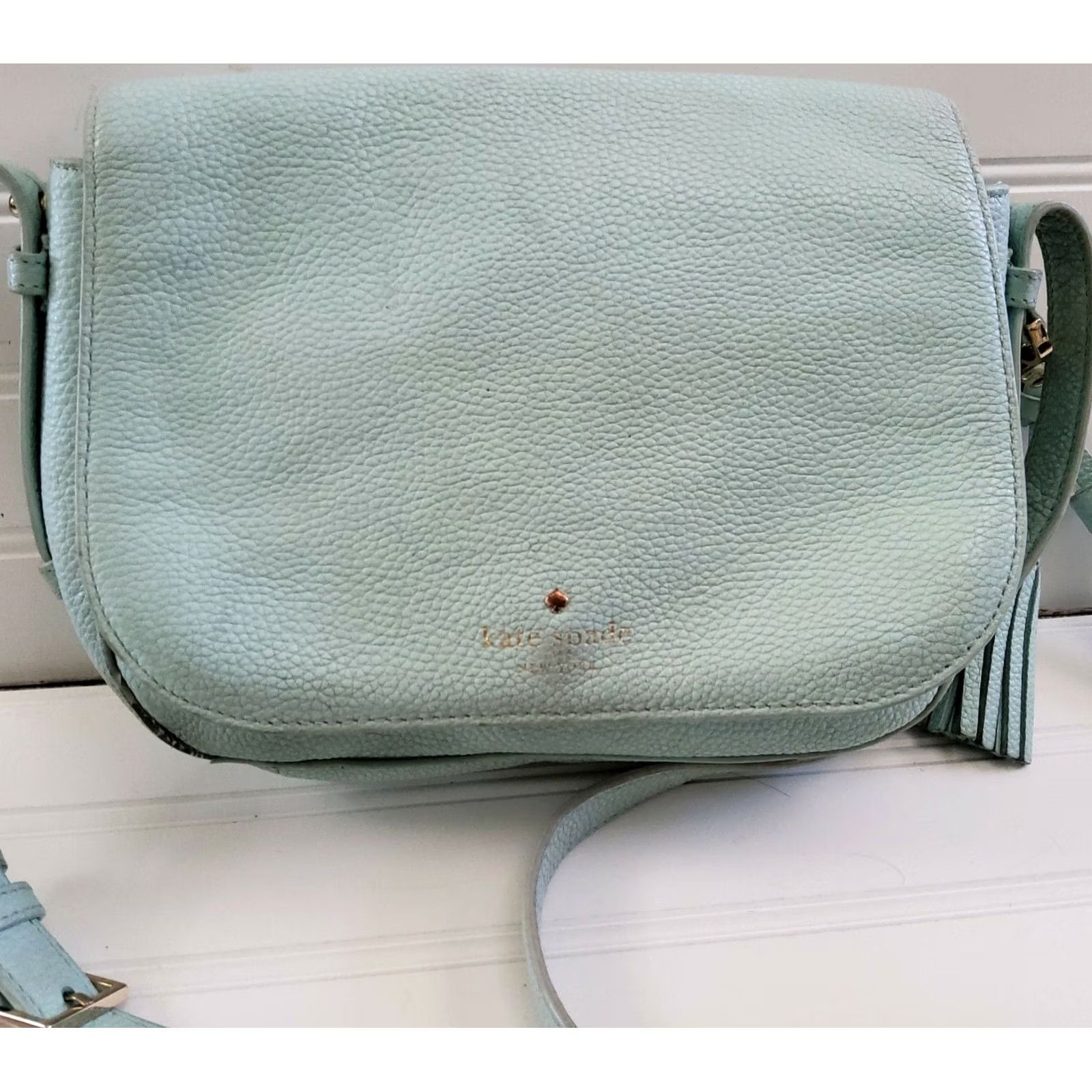 Vintage Kate Spade Orchard Street Penelope Crossbody Shoulder Bag Purse Light Blue Womens Small Leather Size ONE SIZE - 2 Thumbnail