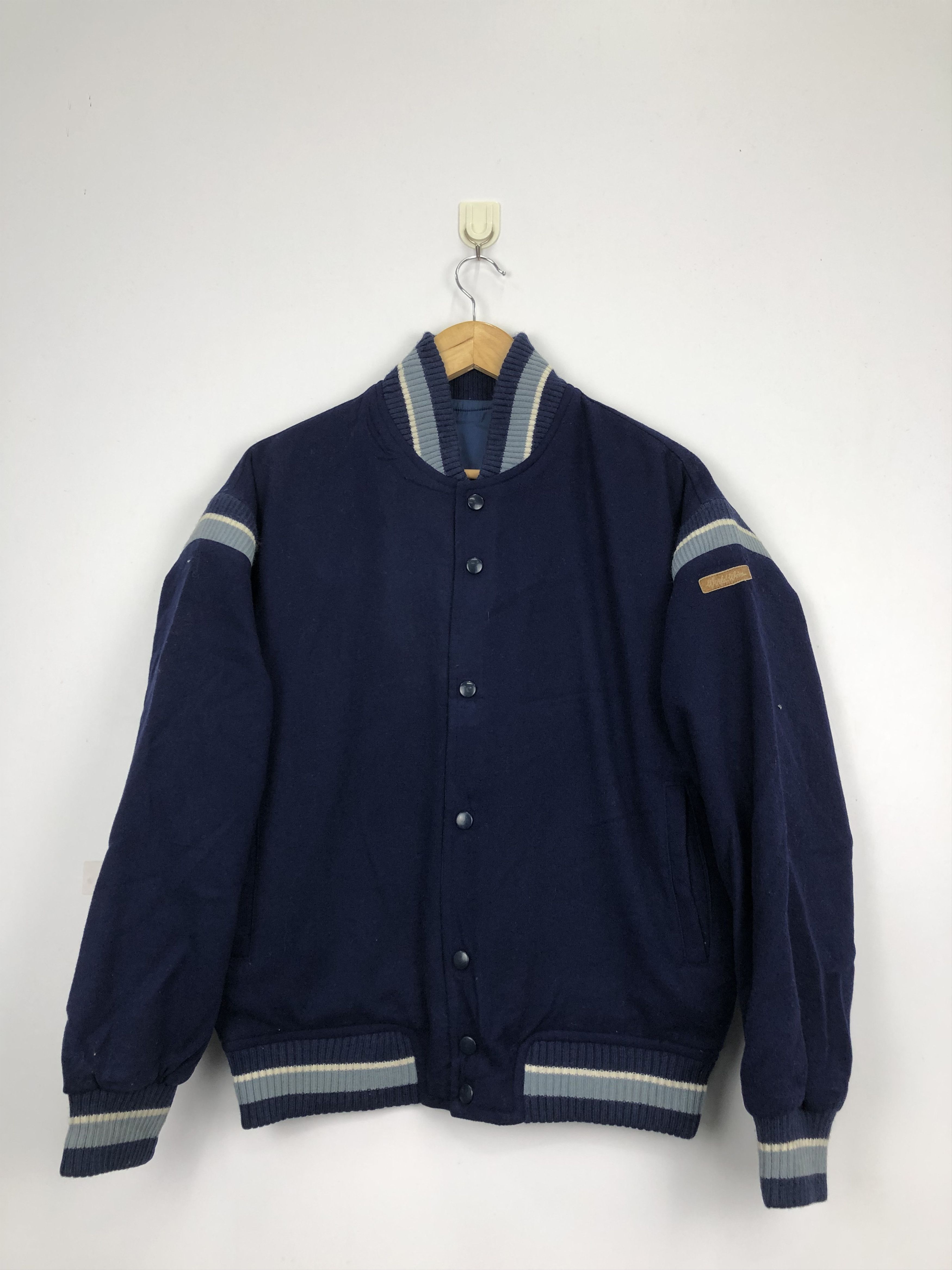 Vintage Vintage 80s Japanese Varsity Jacket Wool V0328 Size US M / EU 48-50 / 2 - 1 Thumbnail