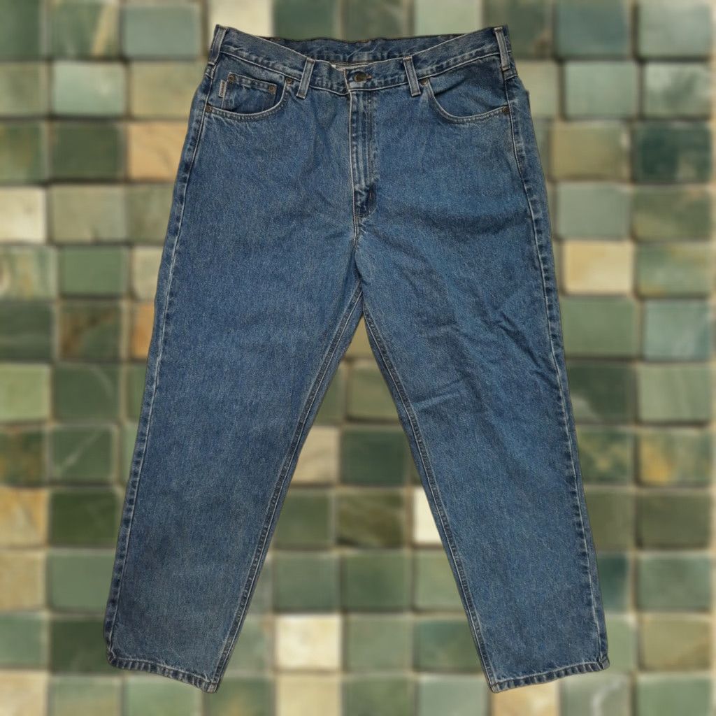 Carhartt VINTAGE Carhartt Men's Jeans Denim Blue 36 x 30 Traditional Fit 100% Cotton Workwear Straight Jeans Size US 36 / EU 52 - 1 Thumbnail