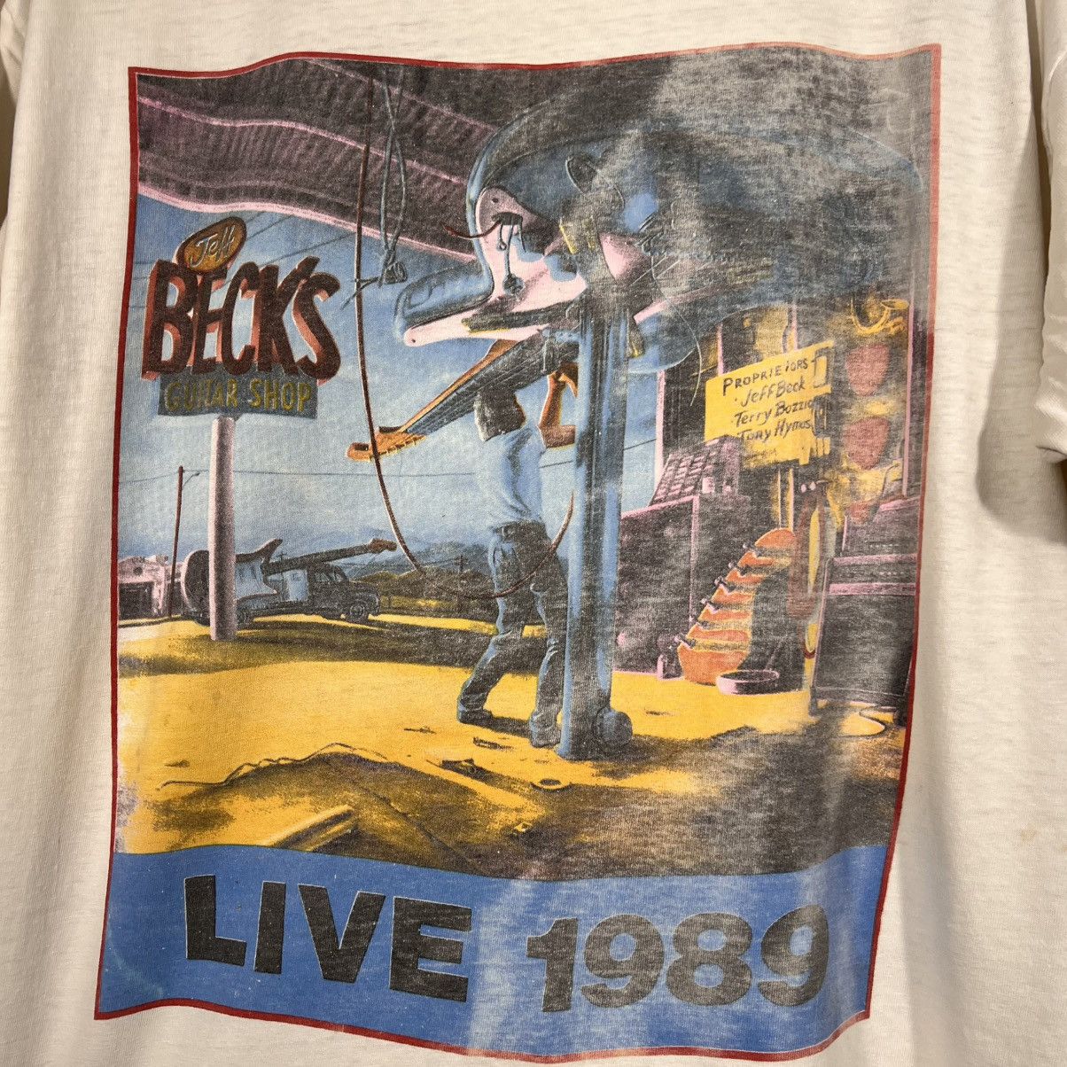 Hanes × Vintage Vintage 1989 Rare Jeff Beck’: Guitar Shop T Shirt Stevie Ray Size US L / EU 52-54 / 3 - 11 Thumbnail