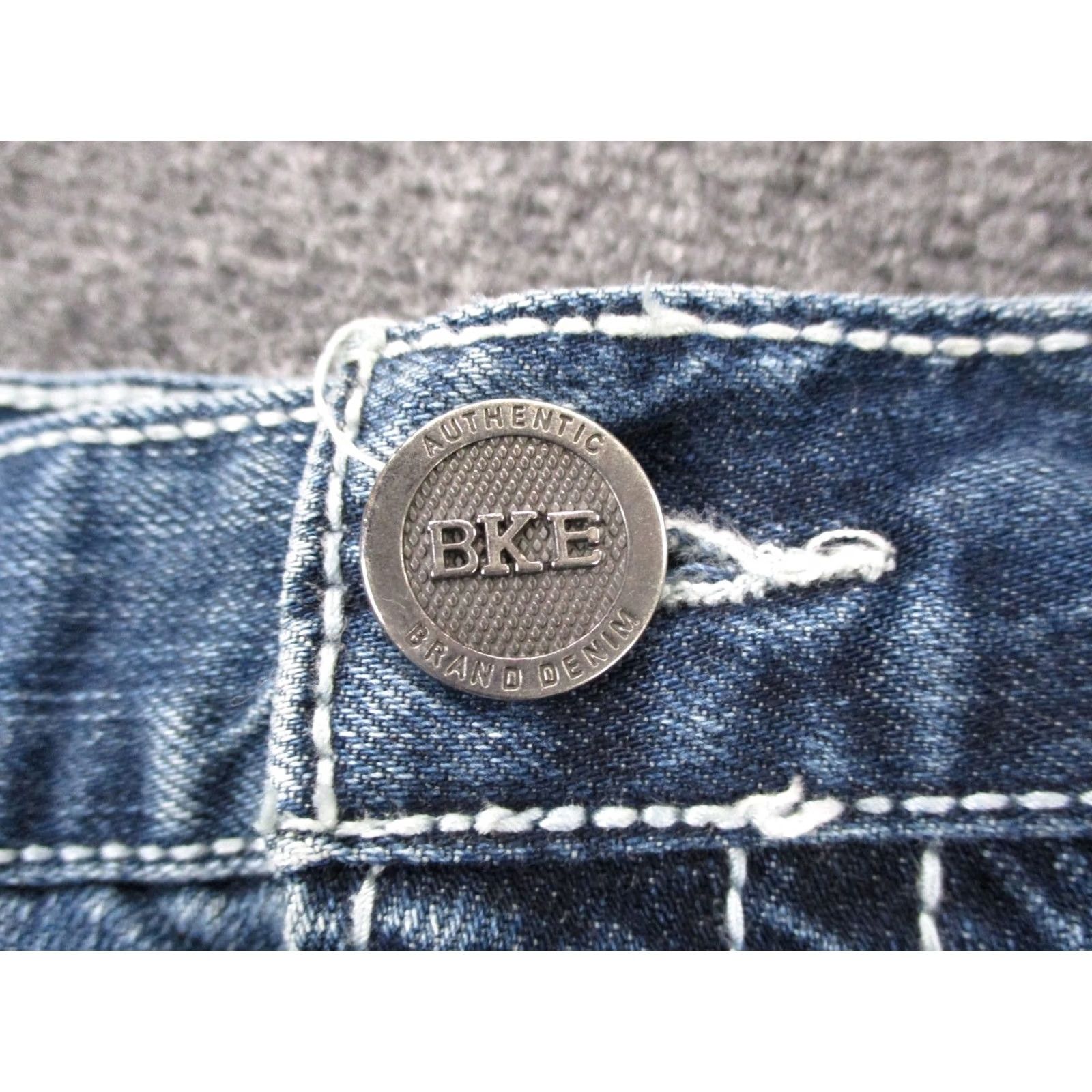 Vintage BKE Jeans Mens 36 Blue Denim Seth Wide Bootcut Baggy Faded Streetwear Jeans Size US 36 / EU 52 - 7 Thumbnail