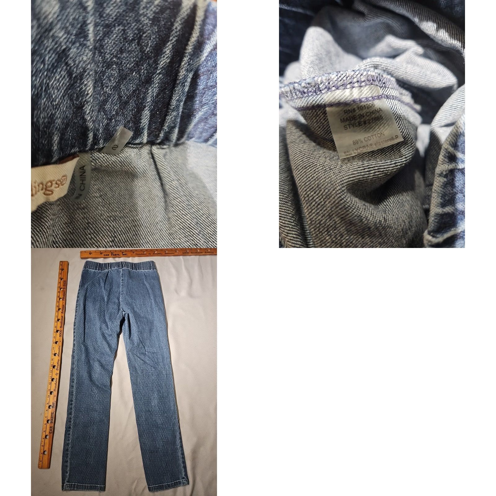 Soft Surroundings Soft Surroundings Pants Womens Small Blue Diamond Textured Snake Print Pull On Jegging Capris Size 28" / US 6 / IT 42 - 9 Thumbnail