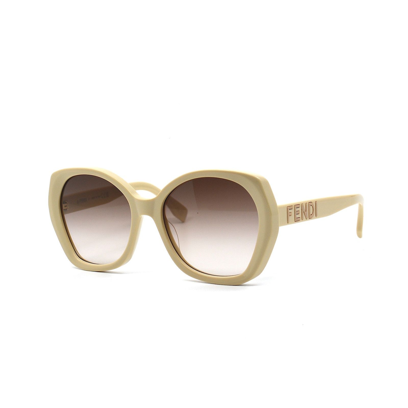 Fendi NEW FENDI FE40112I 57F SHINY BEIGE BROWN GRADIENT SUNGLASSES Size ONE SIZE - 4 Thumbnail