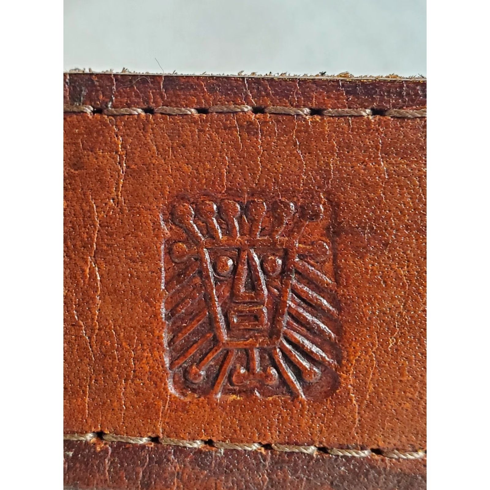 Vintage VINTAGE Handcrafted Leather Belt Suede Backed Embroidered Panels Length 47" Size ONE SIZE - 6 Thumbnail