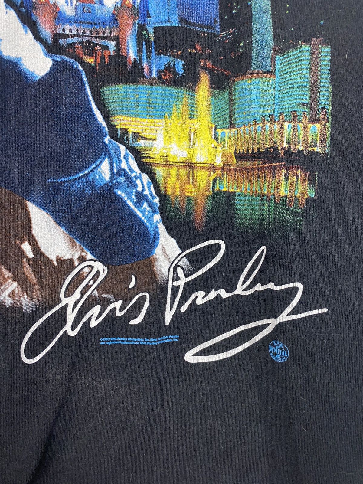 Band Tees × Vintage Vintage 1997 Elvis Presley Las Vegas T Shirt Tee Rare Size US L / EU 52-54 / 3 - 2 Thumbnail