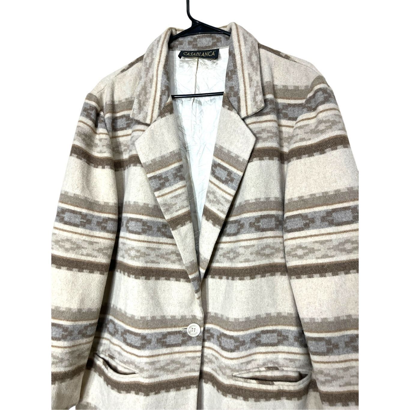 Casablanca Vintage Casablanca Wool Blend Southwestern Aztec Blazer Coat Size XL / US 12-14 / IT 48-50 - 2 Thumbnail