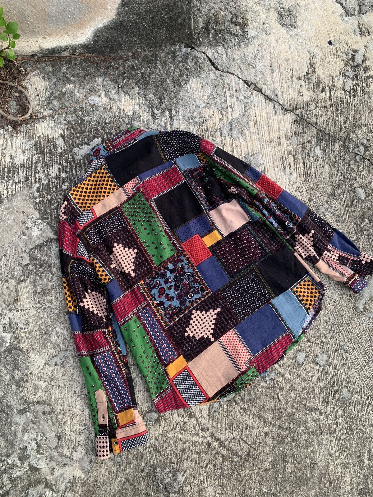 Designer × Issey Miyake × Japanese Brand Rare 🔥 multicolor longsleeve button up patchwork style Size XL / US 12-14 / IT 48-50 - 10 Thumbnail