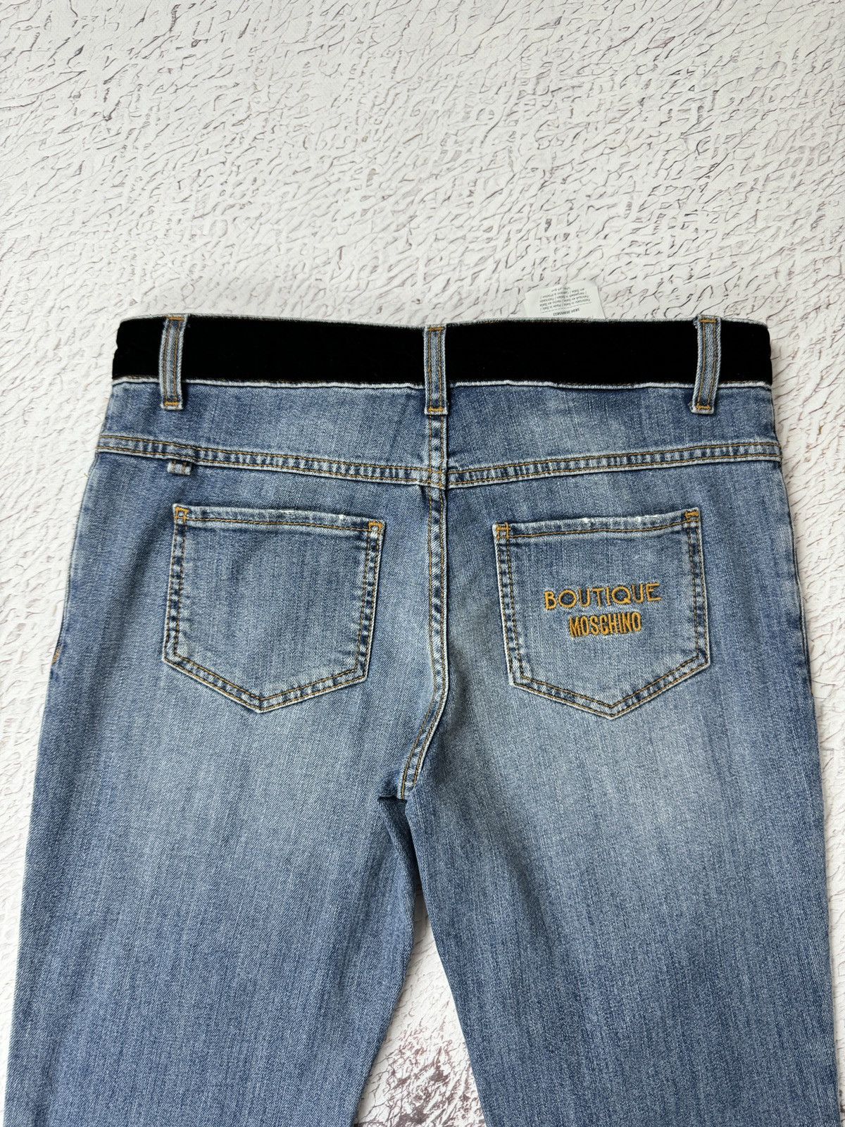 Boutique Moschino × Moschino Boutique Moschino blue distressed embroidery diamond jeans Size 30" / US 8 / IT 44 - 15 Thumbnail