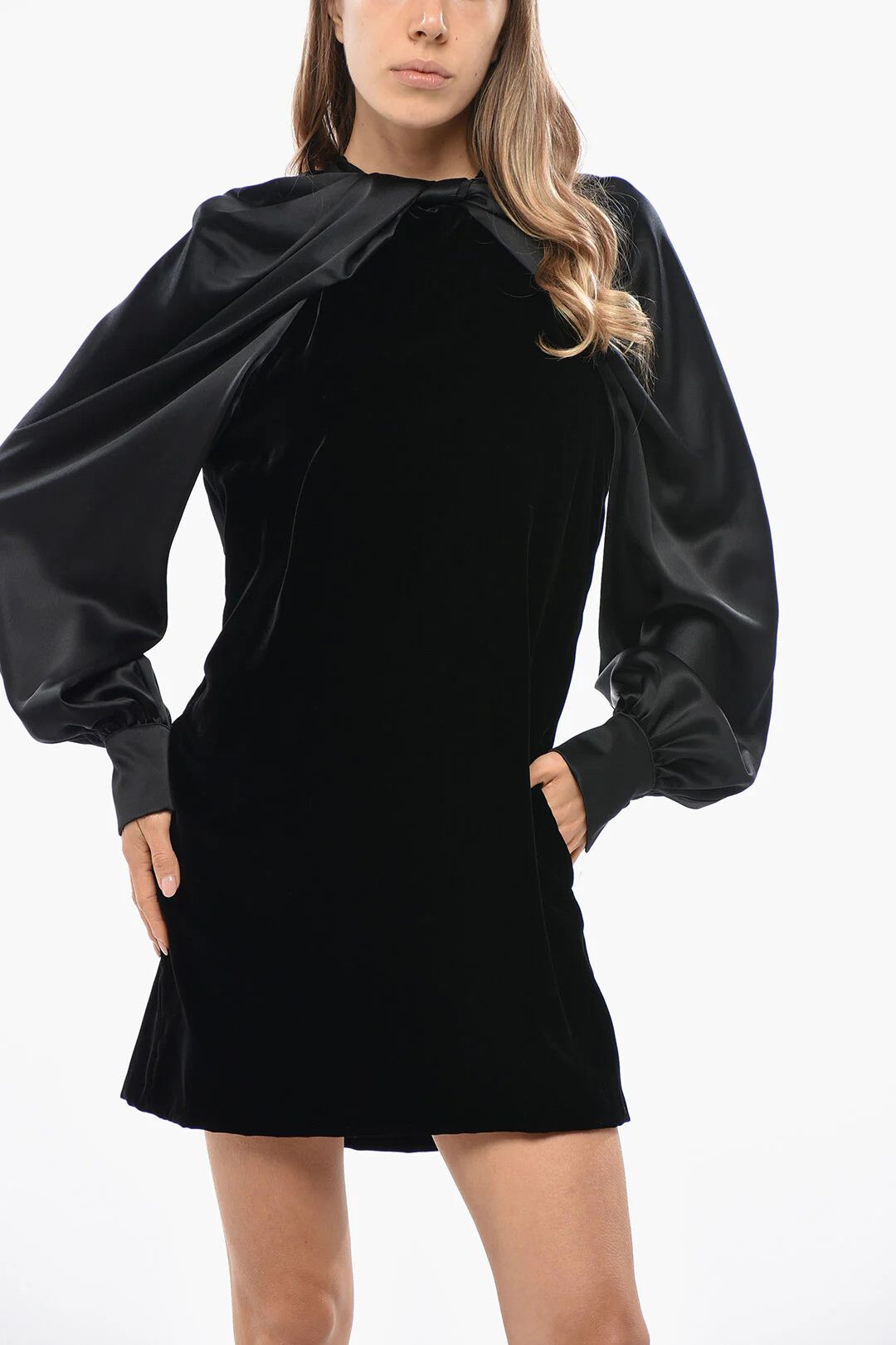 Max Mara og1mm0426 Velour Dress in Black Size XS / US 0-2 / IT 36-38 - 4 Thumbnail