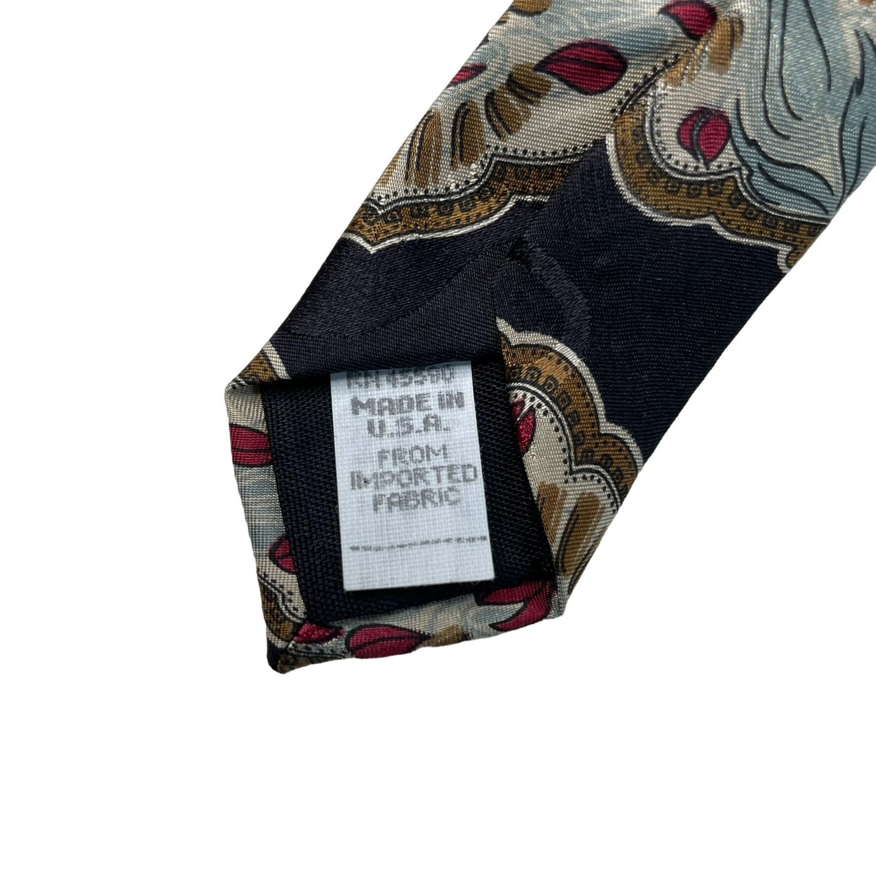 Other Wembly Mens Silk Necktie Geometric Pattern Size 58 in Vintag Size ONE SIZE - 3 Thumbnail