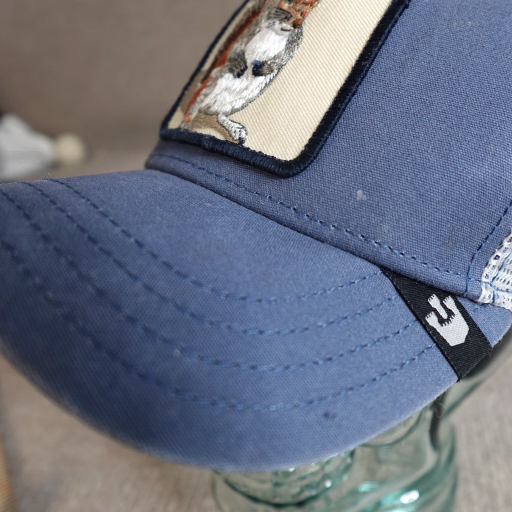 Goorin Bros. VINTAGE Goorin Bros Hat Blue Trucker Snapback Nuts Squirrel Men One Size Blue Trucker Hat Mens Size ONE SIZE - 8 Thumbnail