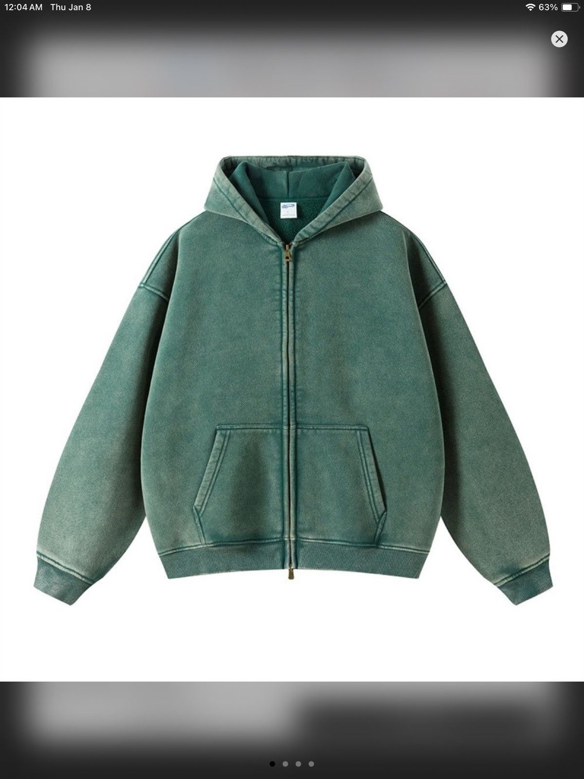Japanese Brand Zipper Hoodies Men Solid Washed Simple Distressed Tracksuit Size US XL / EU 56 / 4 - 1 Preview