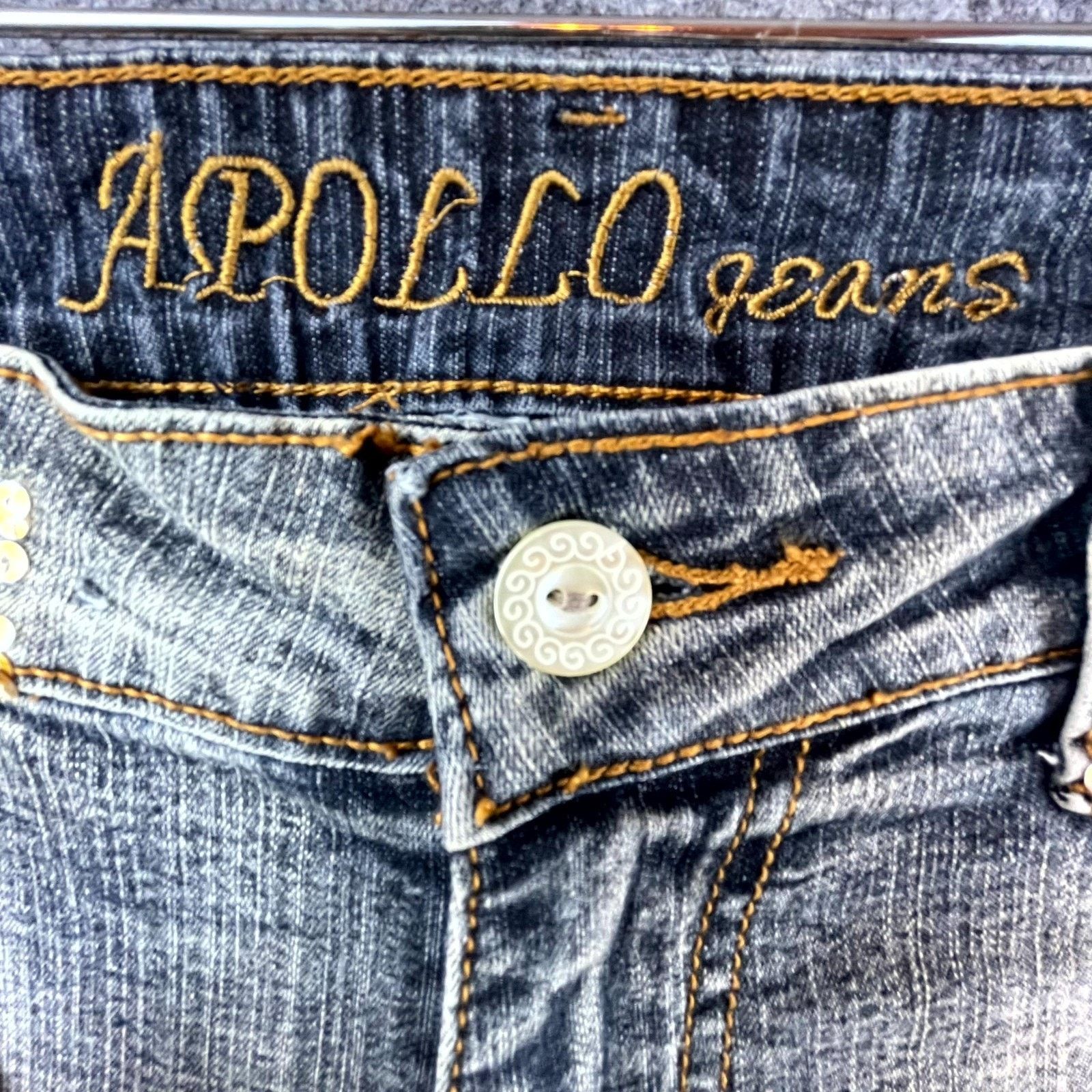 Apollo Apollo Jeans Women 15/16 Blue Sequin High Rise Bootcut Y2K Size 38" / US 16 / IT 52 - 4 Thumbnail