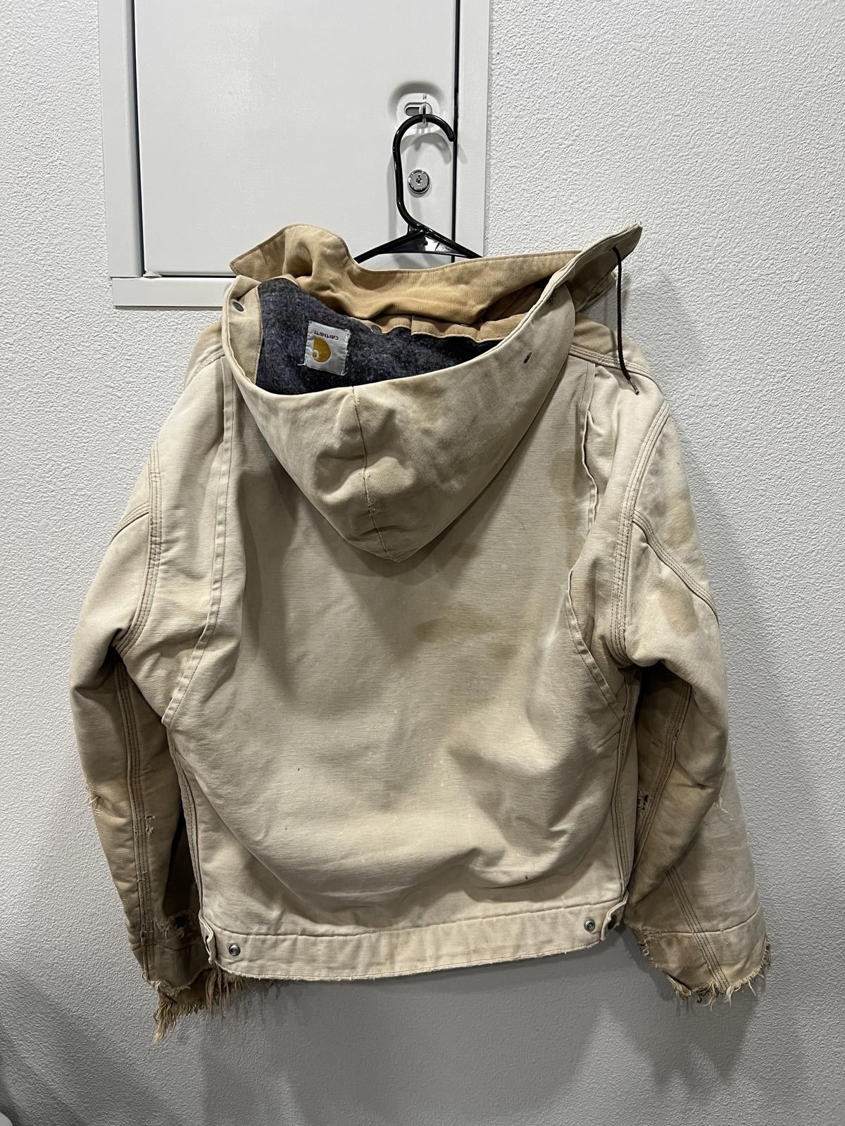 Carhartt 00s L Carhartt Biege Detroit Jacket Thrashed Size US XL / EU 56 / 4 - 4 Thumbnail
