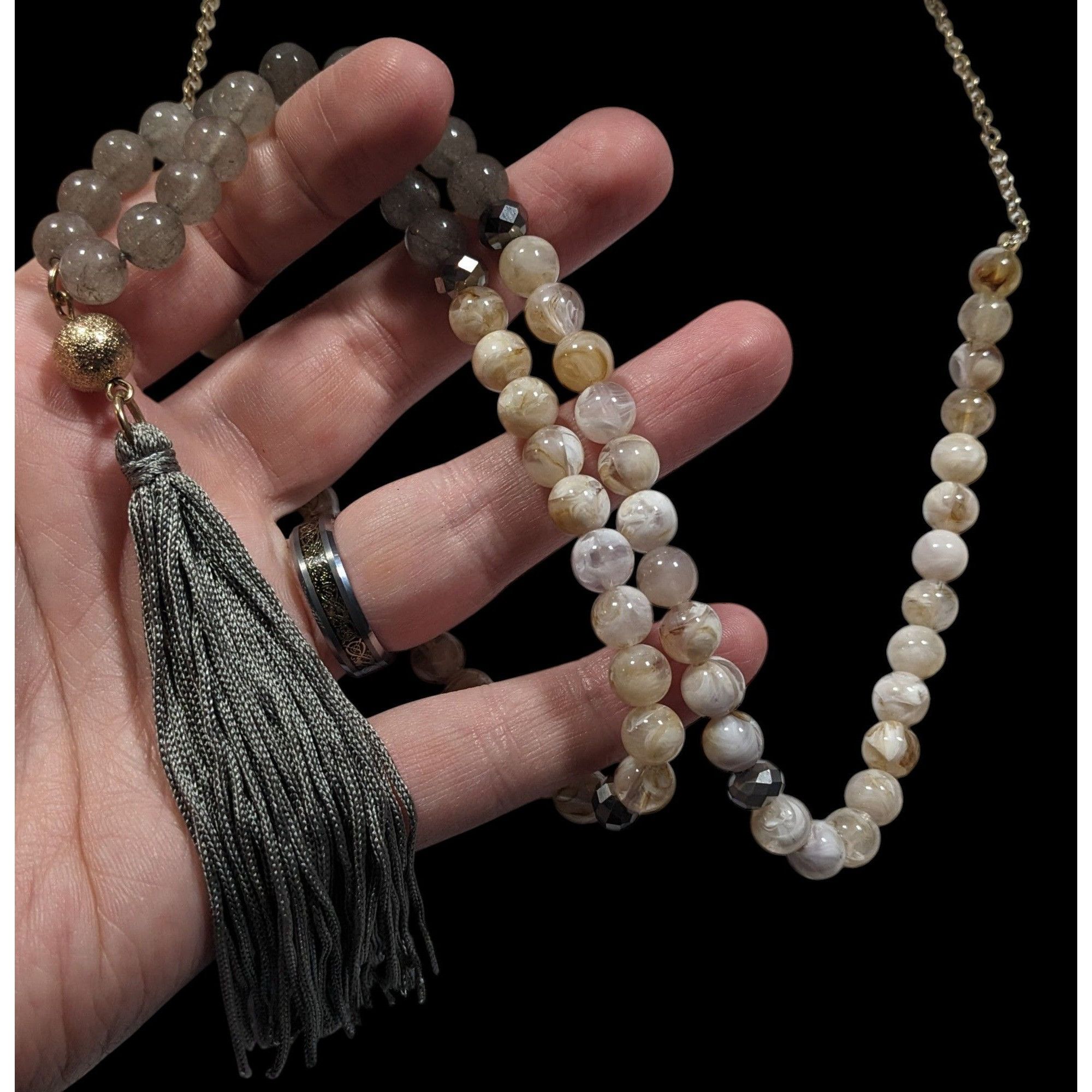 Other Boho Chic Stone And Acrylic Beaded Tassel Necklace Size ONE SIZE - 5 Thumbnail