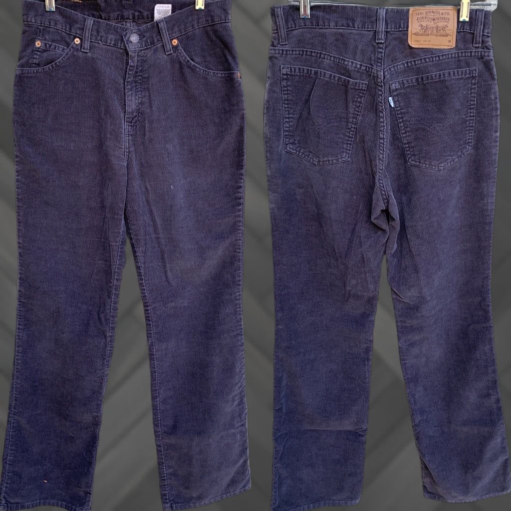 Levi's VINTAGE Levi's 917 Boot Cut Corduroy Pants Made In USA 11 JR M 30” Gray Jeans, White Tab, Zipper Fly, 1990s, Mens Girls Boys Size 32" / US 10 / IT 46 - 1 Thumbnail