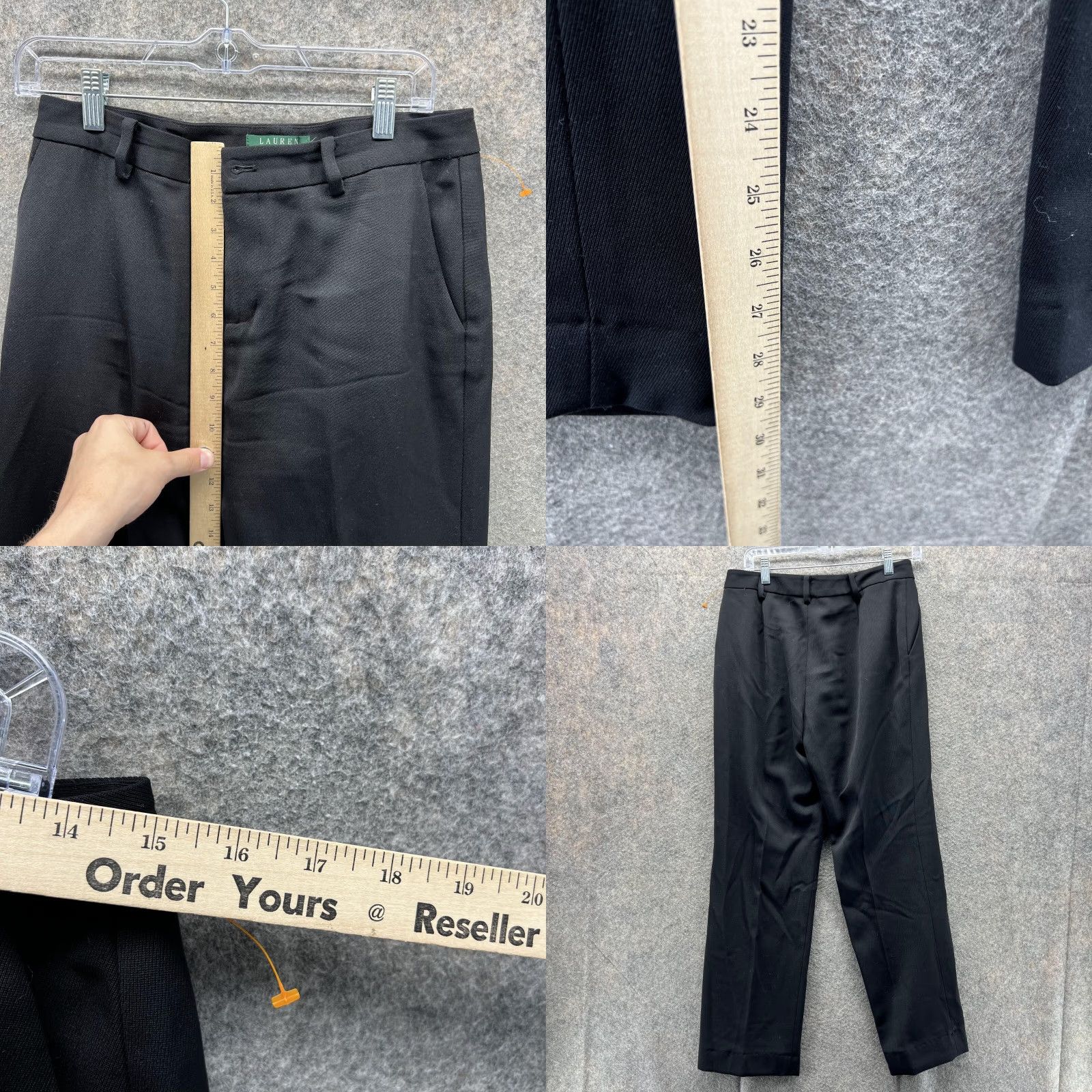 Ralph Lauren Lauren Ralph Lauren Pants Women 6 Black Chino Pleated Wool 29in Inseam Front Pleated Straight Leg Buttons Zip Casual Formal Travel Size 28" / US 6 / IT 42 - 8 Thumbnail