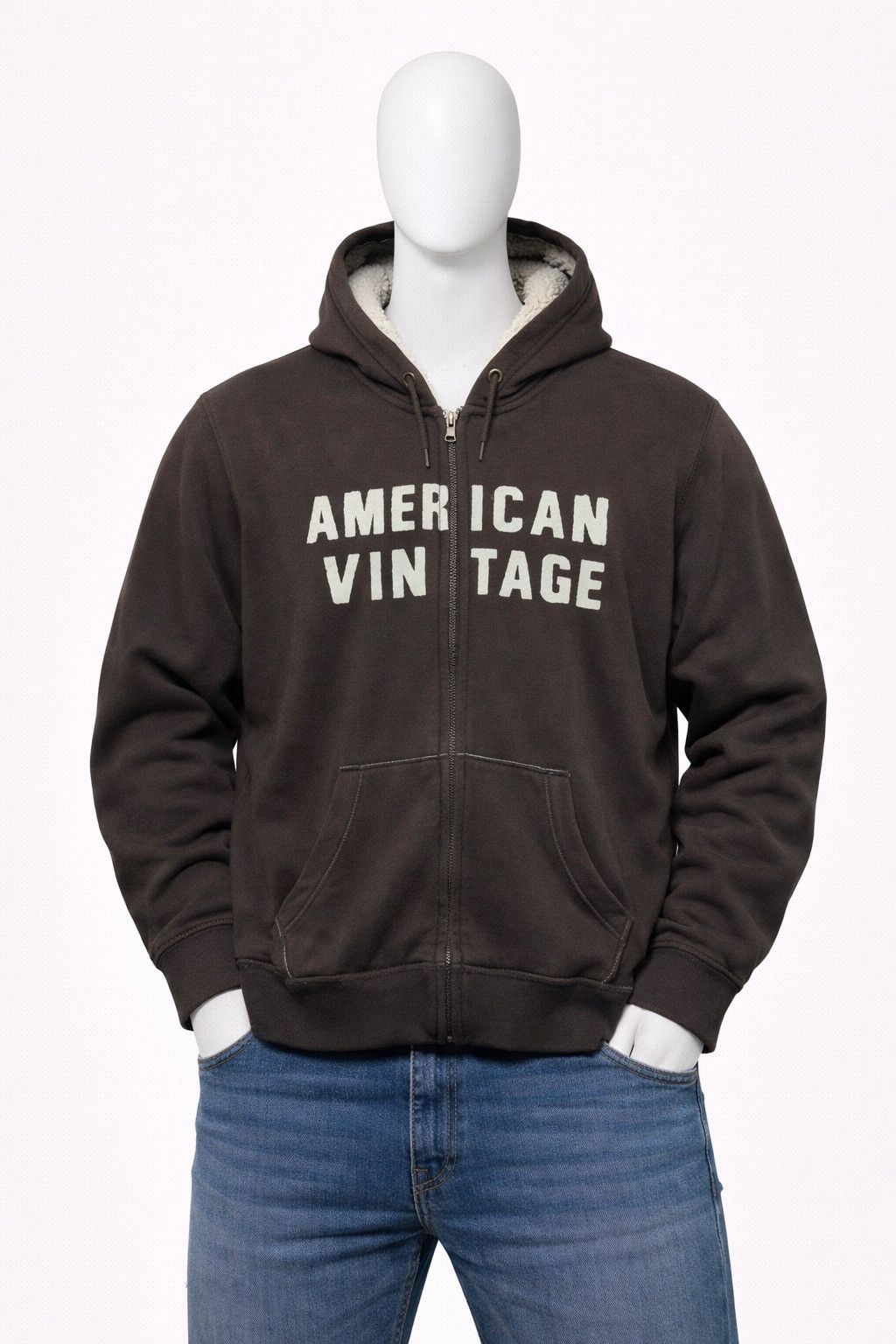Vintage American Vintage Fur Brown Y2K Full Zip Hoodie Size US XL / EU 56 / 4 - 1 Thumbnail