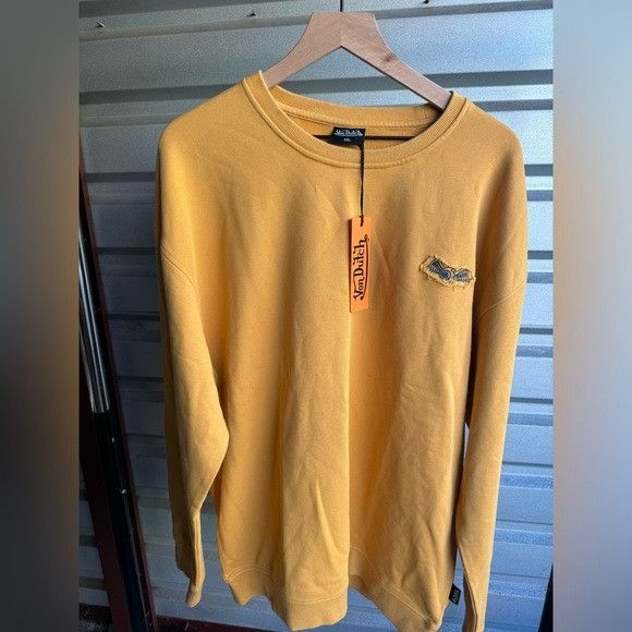Designer × Von Dutch NWT VON DUTCH MUSTARD FRENCH TERRY CREWNECK SWEATSHIRT 2XL Size US XXL / EU 58 / 5 - 2 Thumbnail