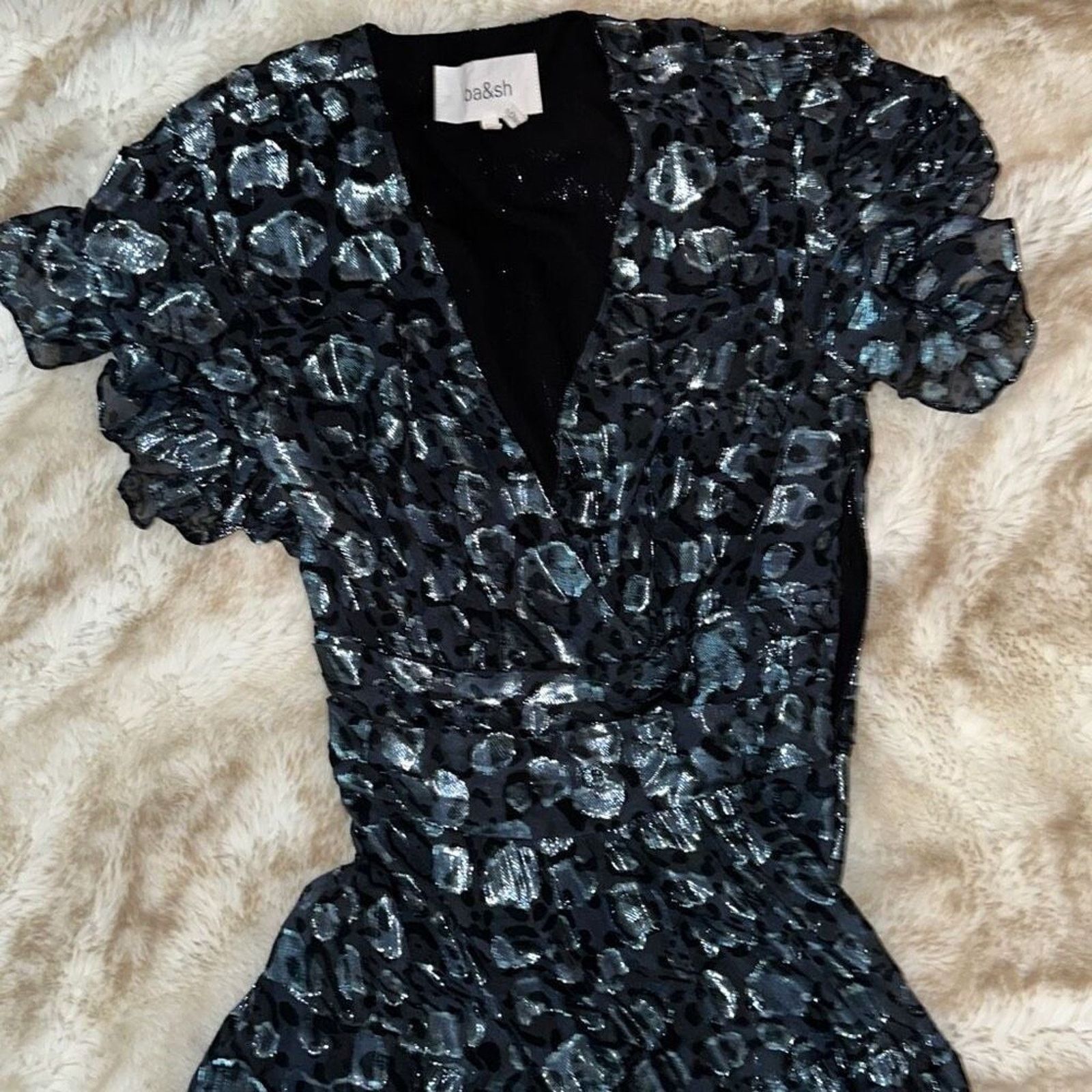 ba&sh Ba&sh Grace Leopard Print Silk Blend Dress | Size XS Size XS / US 0-2 / IT 36-38 - 5 Thumbnail