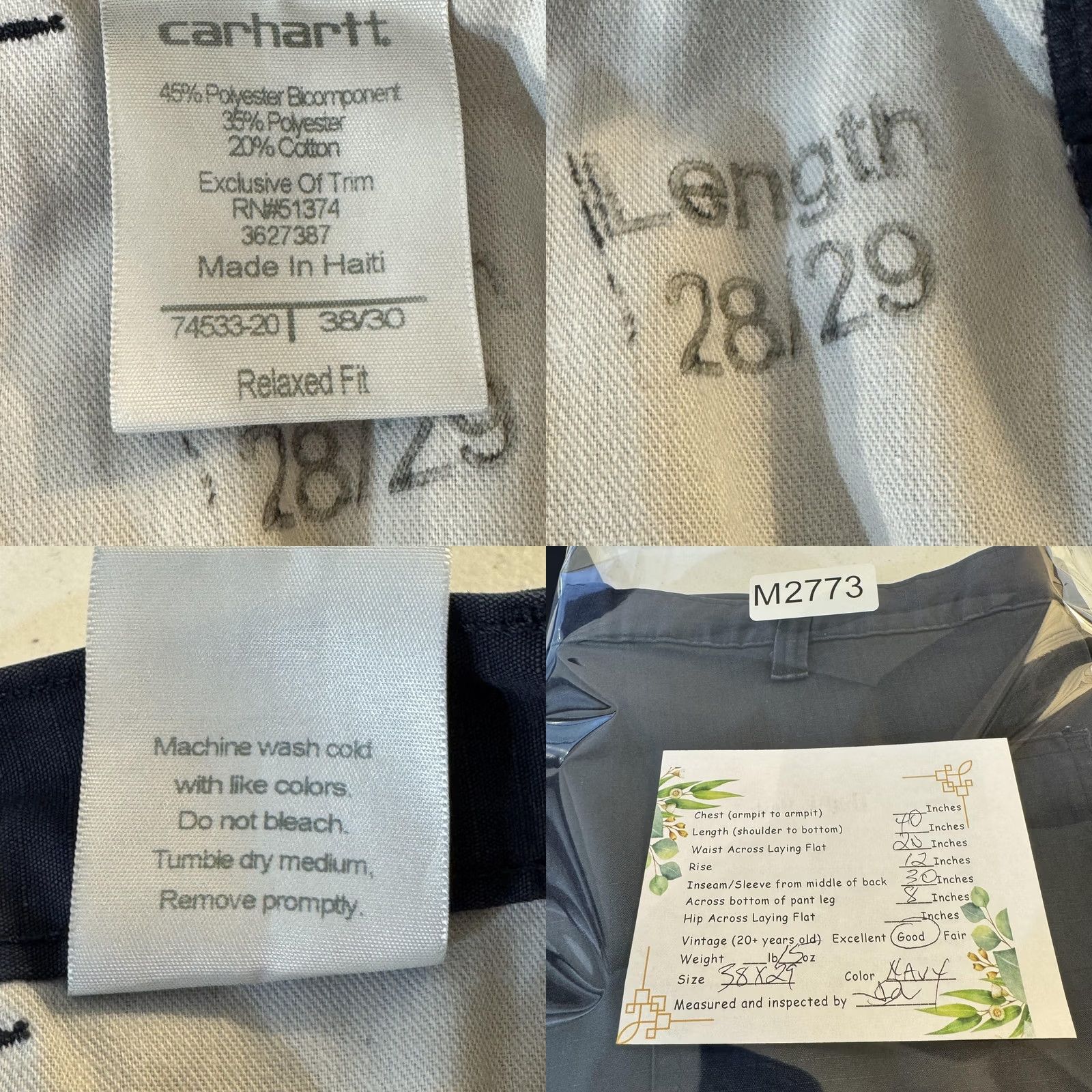 Carhartt Carhartt Pants Mens 40x30 Navy Ripstop Work Utility Relaxed Fit Paint Stains Size US 38 / EU 54 - 8 Thumbnail
