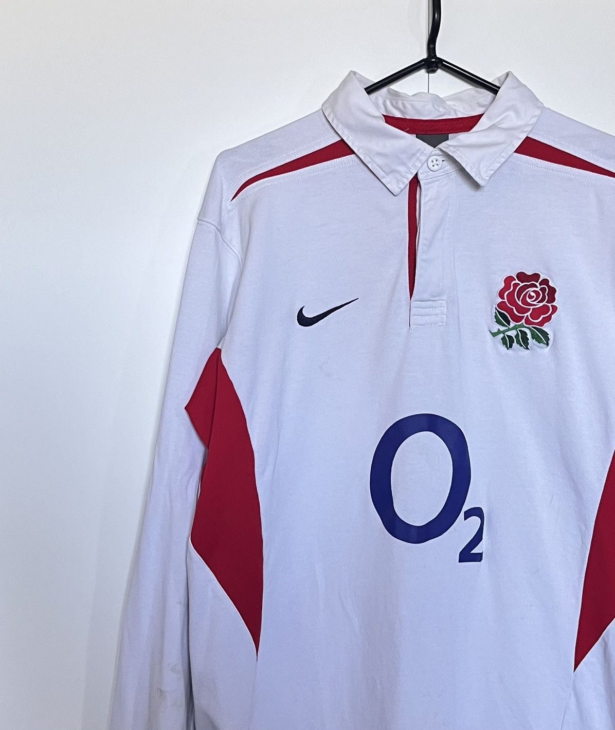 Nike × Vintage 🏴󠁧󠁢󠁥󠁮󠁧󠁿Vintage 00s Nike England Rugby League Polo Sweatshirt Size US XL / EU 56 / 4 - 3 Thumbnail