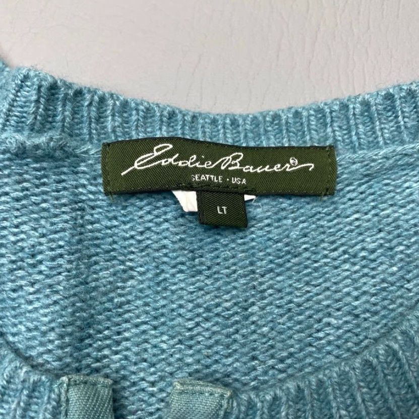 Eddie Bauer VINTAGE Eddie Bauer Wool Blend Sweater 1/4 Buttons Women’s Large Tall Green Size L / US 10 / IT 46 - 4 Thumbnail