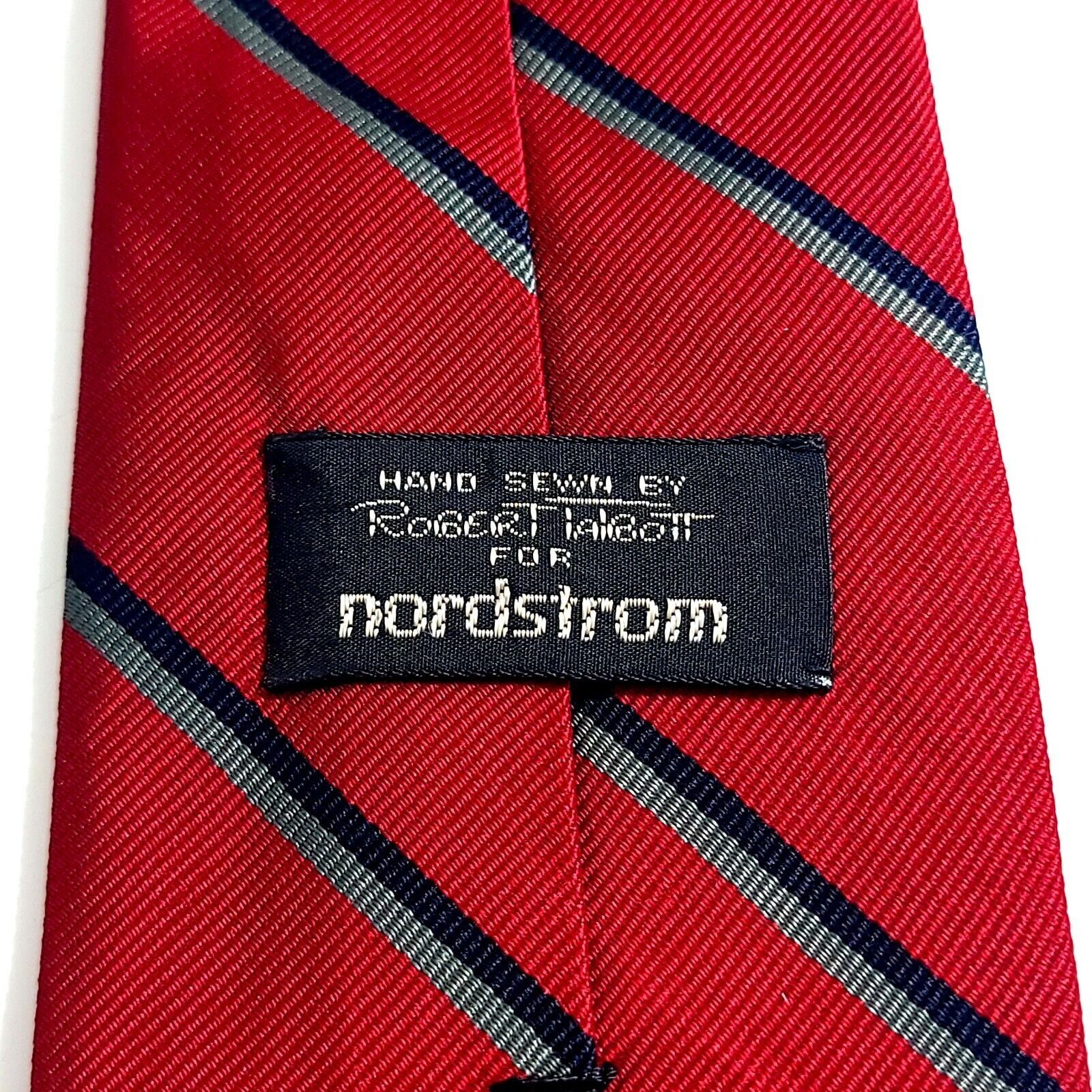 Robert Talbott Robert Talbott Hand Sewn Nordstrom Red Black Gray Striped Wo Size ONE SIZE - 3 Thumbnail
