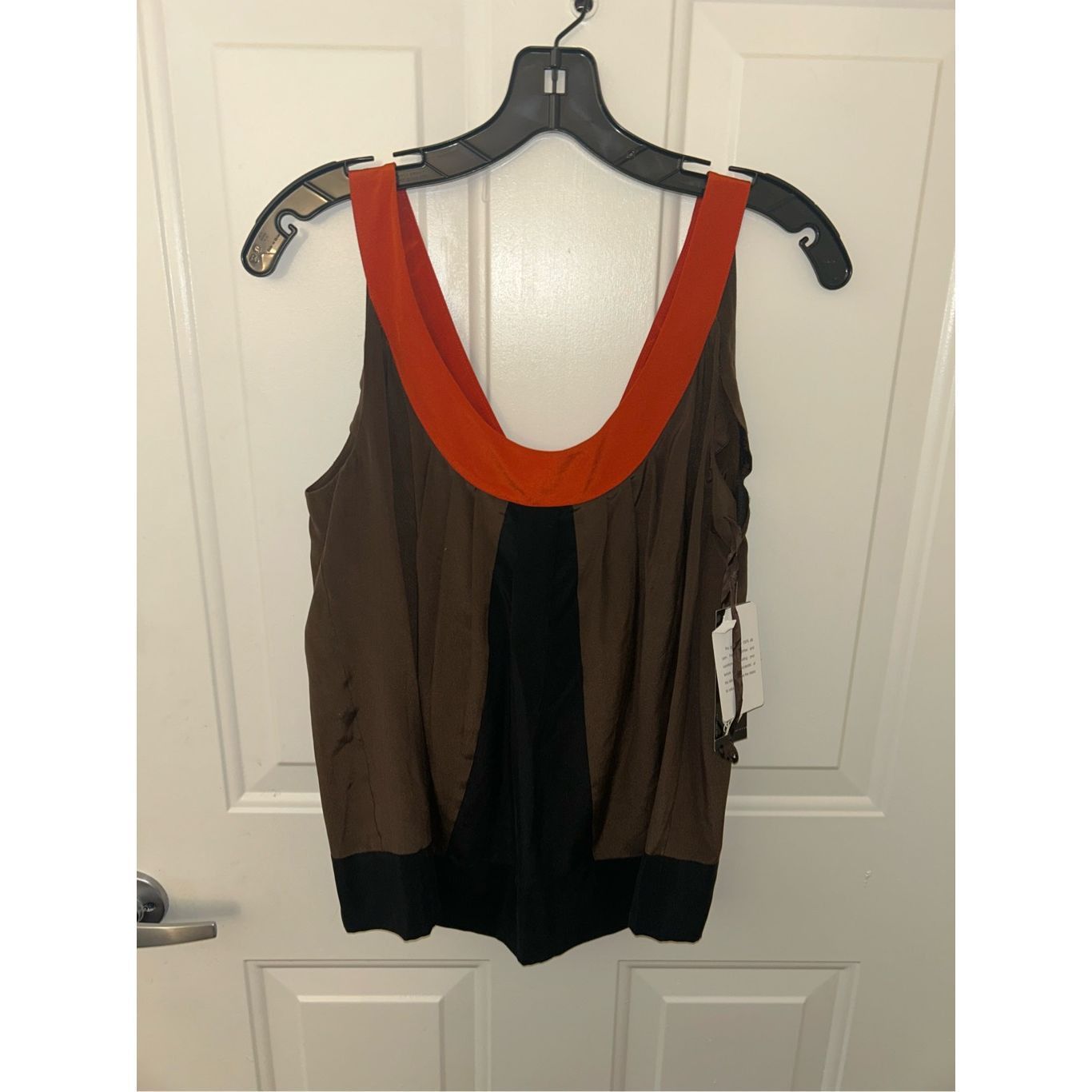 Nine West Nine West NWT Silk Brown Orange Black Sleeveless Blouse, Sz Size M / US 6-8 / IT 42-44 - 8 Thumbnail