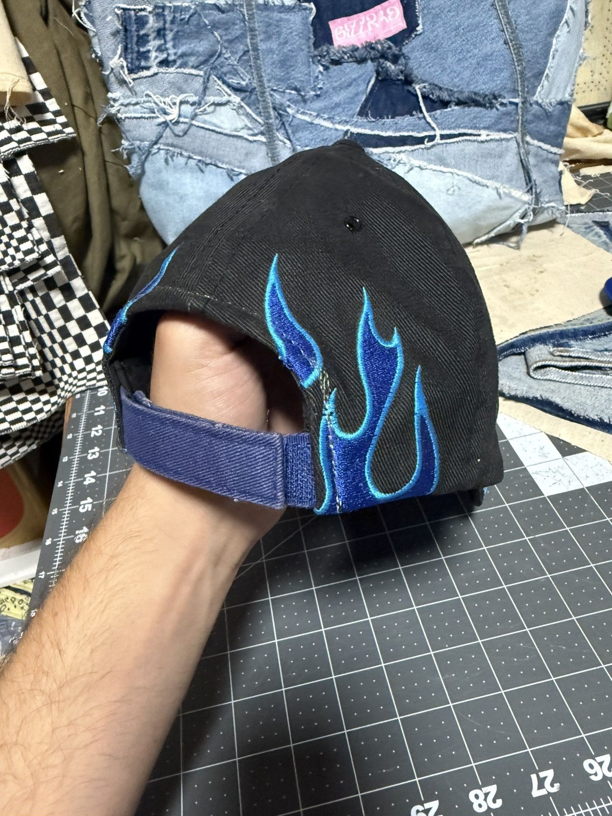Vintage Rare Vintage Dodge Blue Flame Hat Size ONE SIZE - 3 Thumbnail