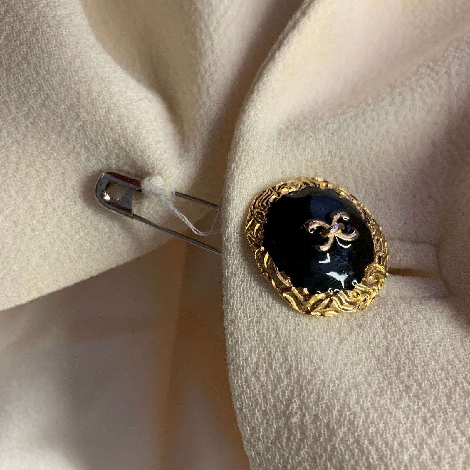 Other AZADEH Size M Cream Black Silk Blend Coat Size M / US 6-8 / IT 42-44 - 6 Thumbnail