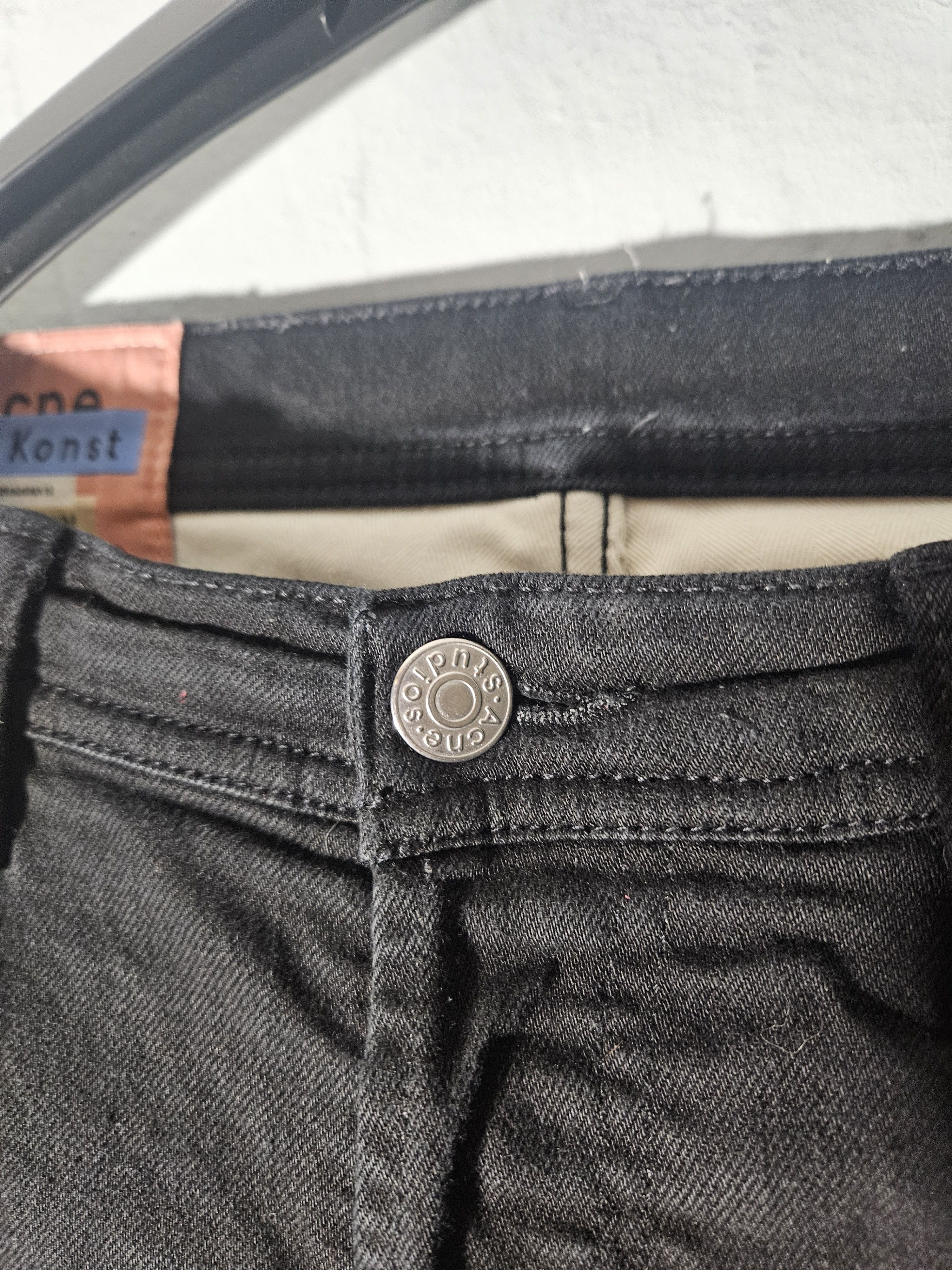 Acne Studios Blå Konst River Stay Black Bach Patch Denim Jeans Size US 32 / EU 48 - 3 Thumbnail