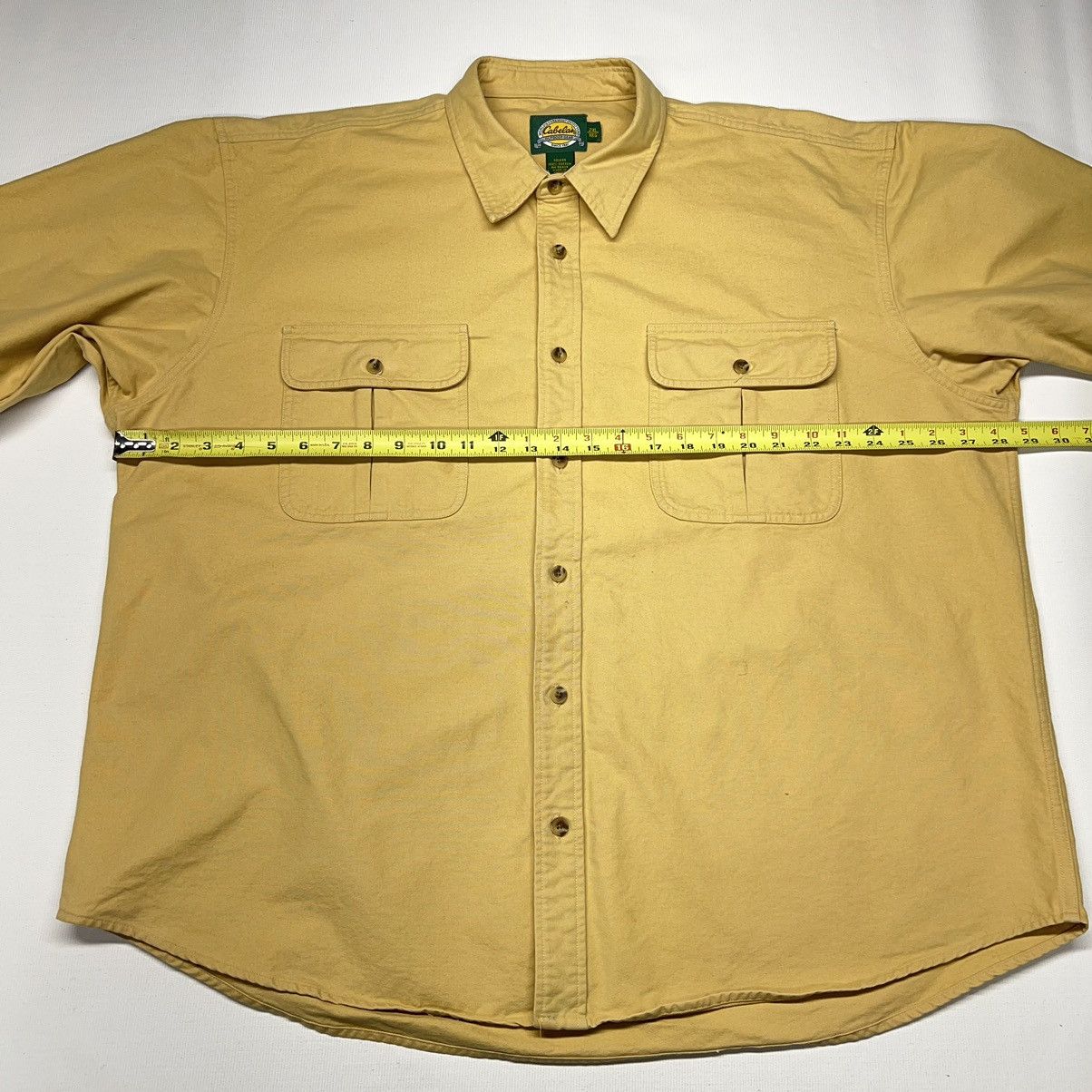 Cabelas × Vintage Cabelas Button Down Shirt Yellow Flannel Heavy Long Sleeve Size US XXL / EU 58 / 5 - 17 Thumbnail