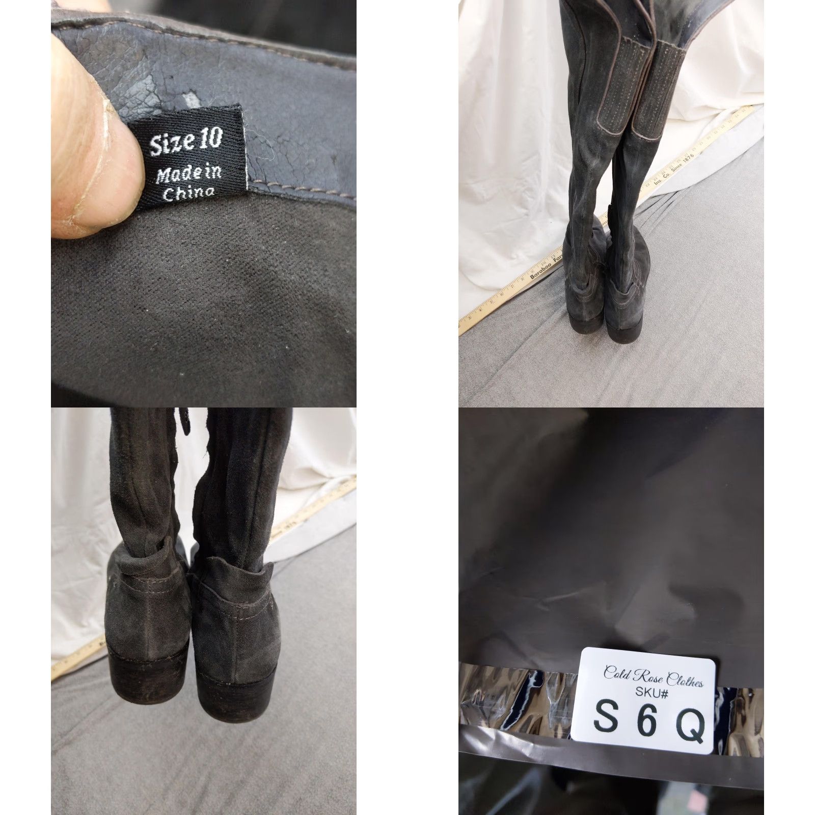 Dolce Vita Dolce Vita Boots Womens Size 10 Gray Suede Over the Knee Riding Block Heel Zip Size US 10 / IT 40 - 8 Thumbnail