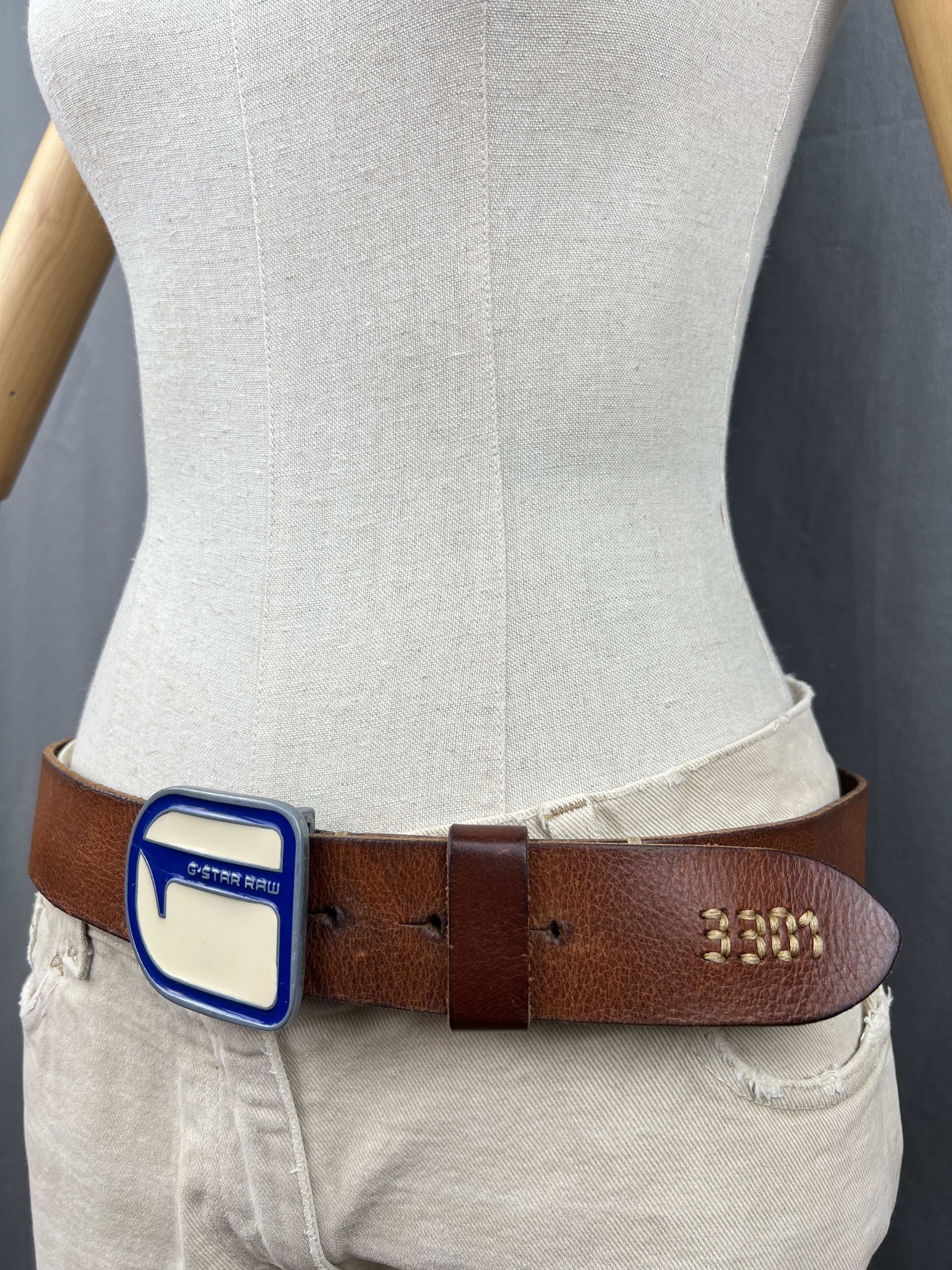 G-Star G-Star Big Buckle Logo Brown Leather Belt Size ONE SIZE - 3 Thumbnail