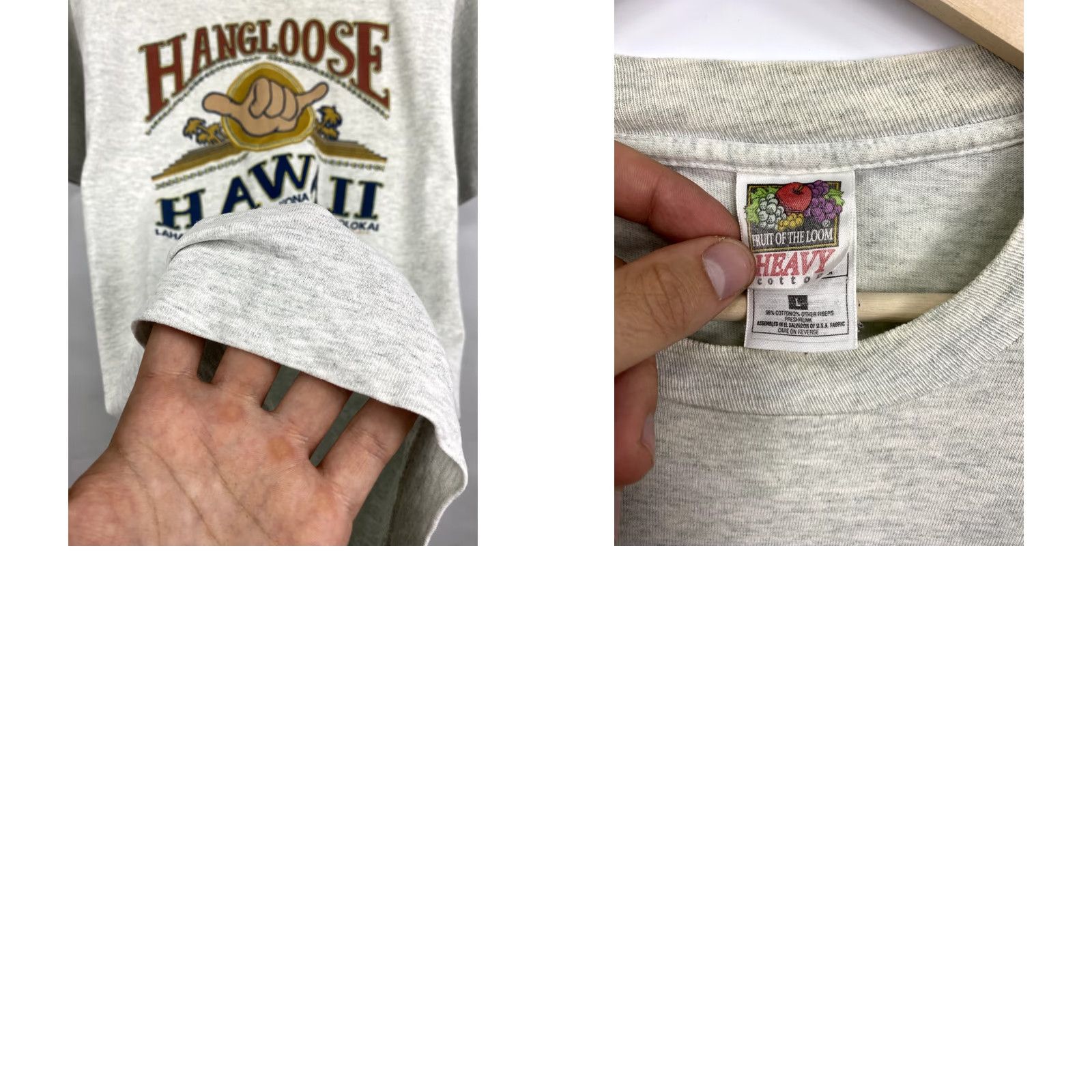 Gildan VINTAGE 90s Hang loose Surfing Hawaii Aloha t-shirt hype Nike Shirt Gray L Mens Size US L / EU 52-54 / 3 - 8 Thumbnail