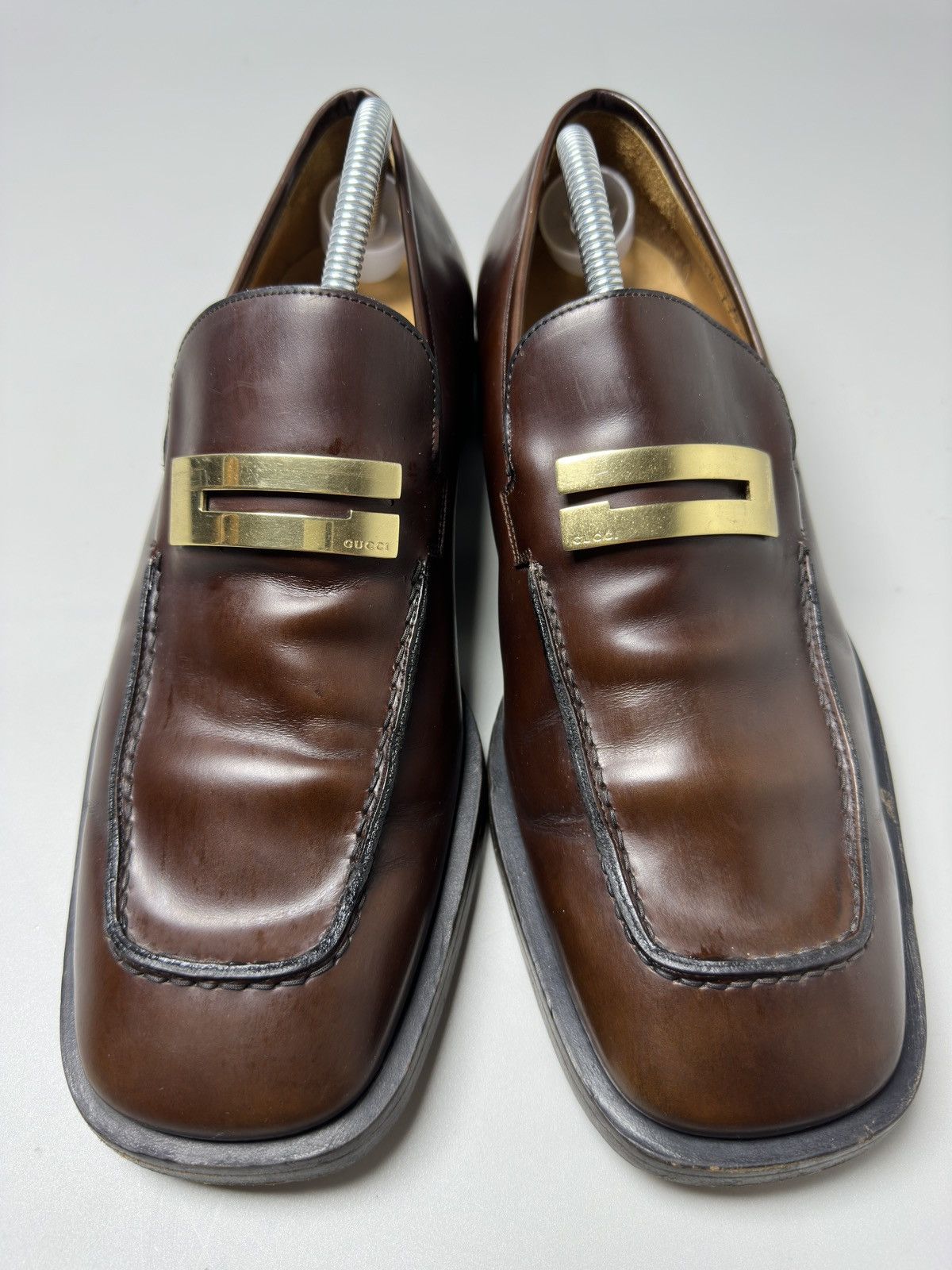 Gucci VINTAGE GUCCI - BROWN LEATHER FORMAL SHOES Size US 10.5 / EU 43-44 - 3 Thumbnail